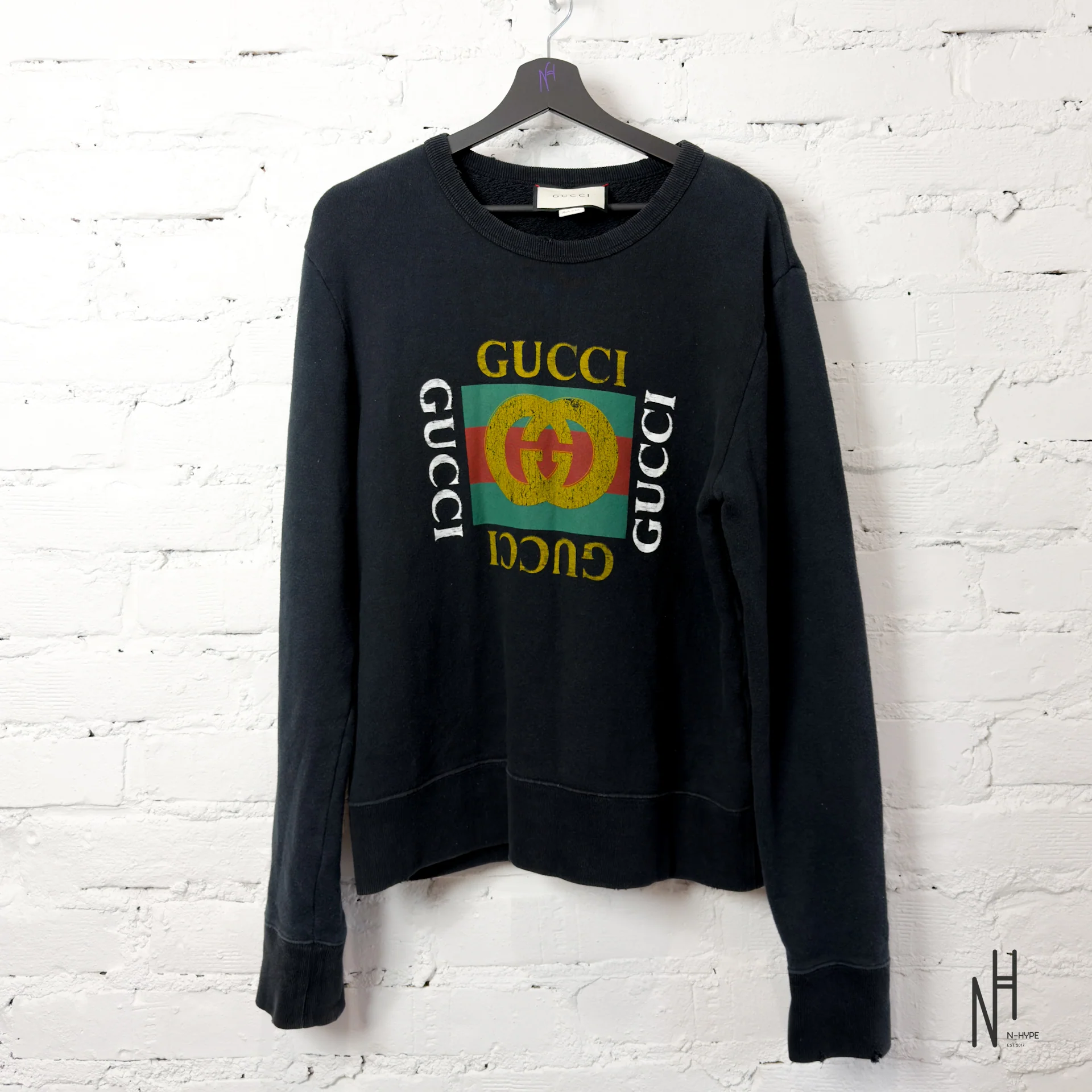 Gucci Vintage Logo Crewneck Black