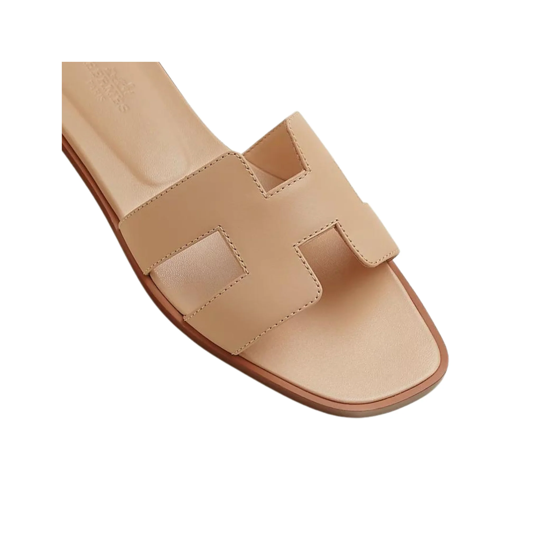 Hermes Oran Sandal Beige Box Calfskin Leather - Image 4