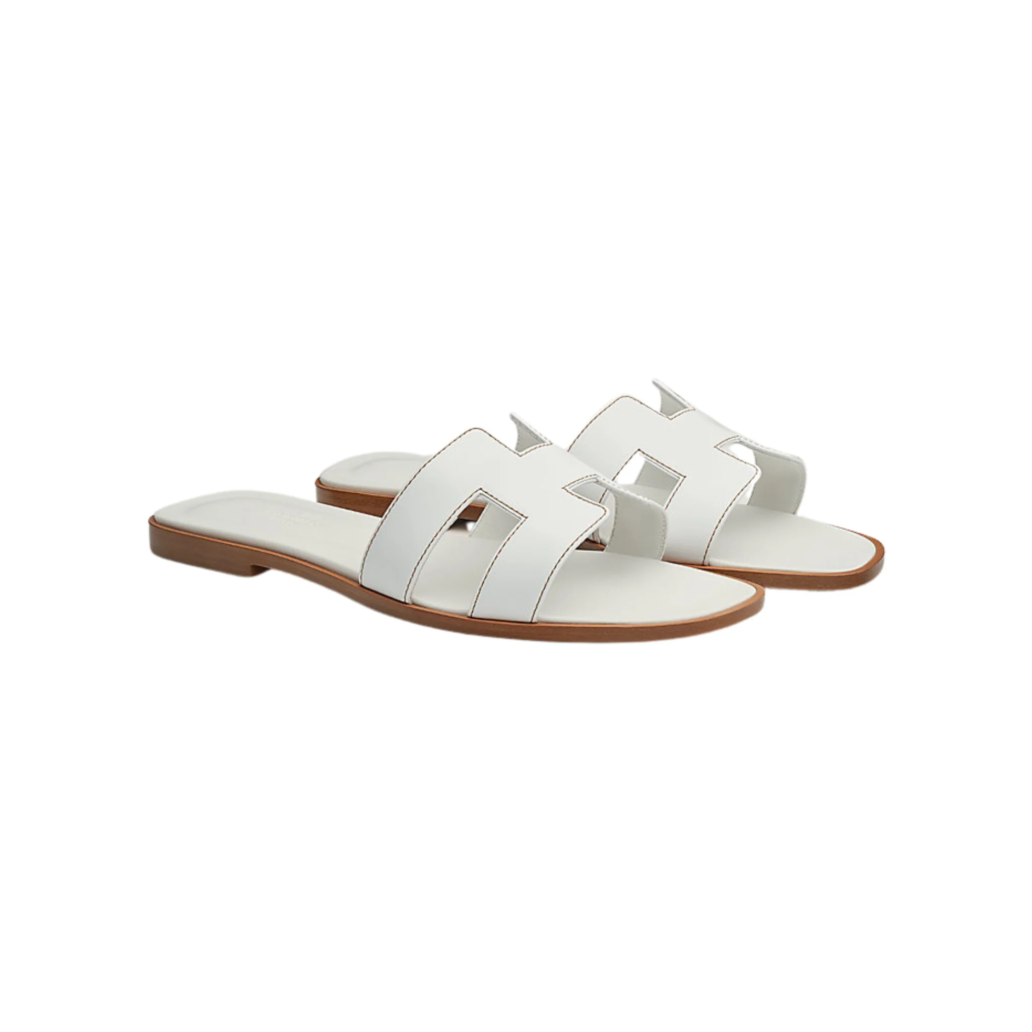 Hermes Oran Sandal Blanc Box Calfskin Leather - Image 2
