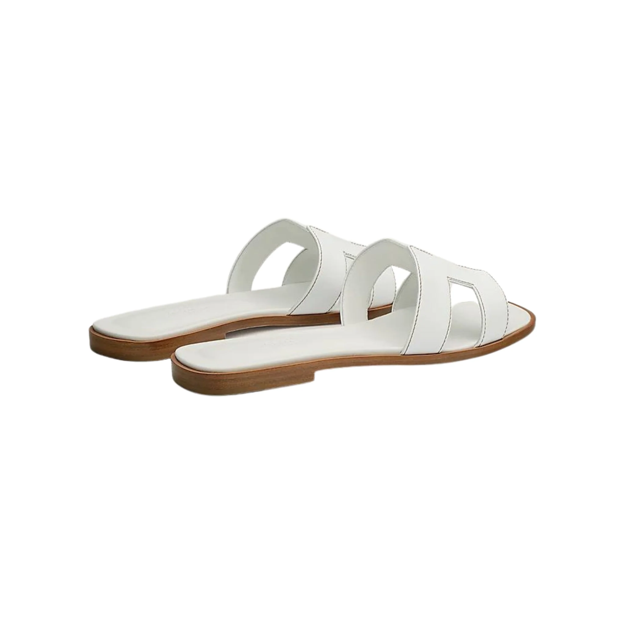 Hermes Oran Sandal Blanc Box Calfskin Leather - Image 3