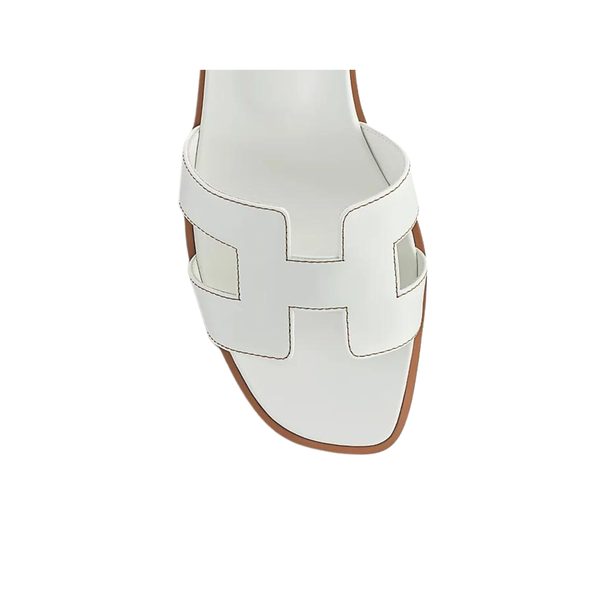 Hermes Oran Sandal Blanc Box Calfskin Leather - Image 4