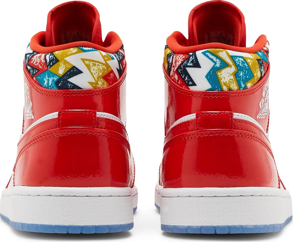 Jordan 1 Mid Barcelona Sweater Red Patent - Image 3