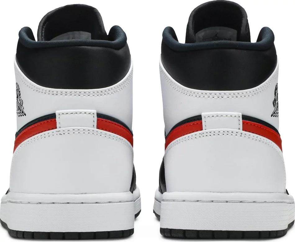 Jordan 1 Mid Black Chile Red White - Image 3