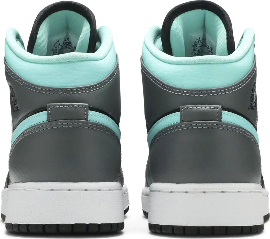 Jordan 1 Mid Grey Aqua (GS) - Image 3