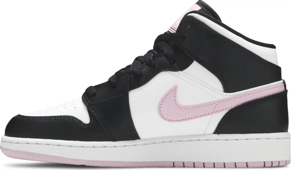 Jordan 1 Mid White Black Light Arctic Pink (GS) - Image 2