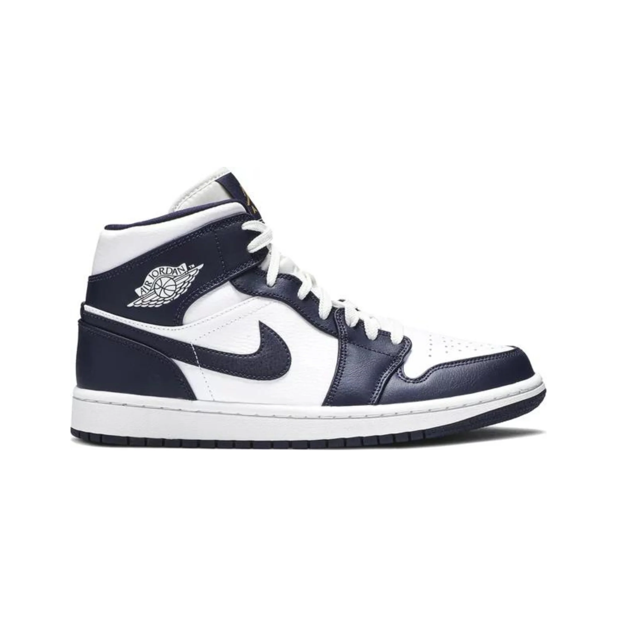 Jordan 1 Mid White Metallic Gold Obsidian