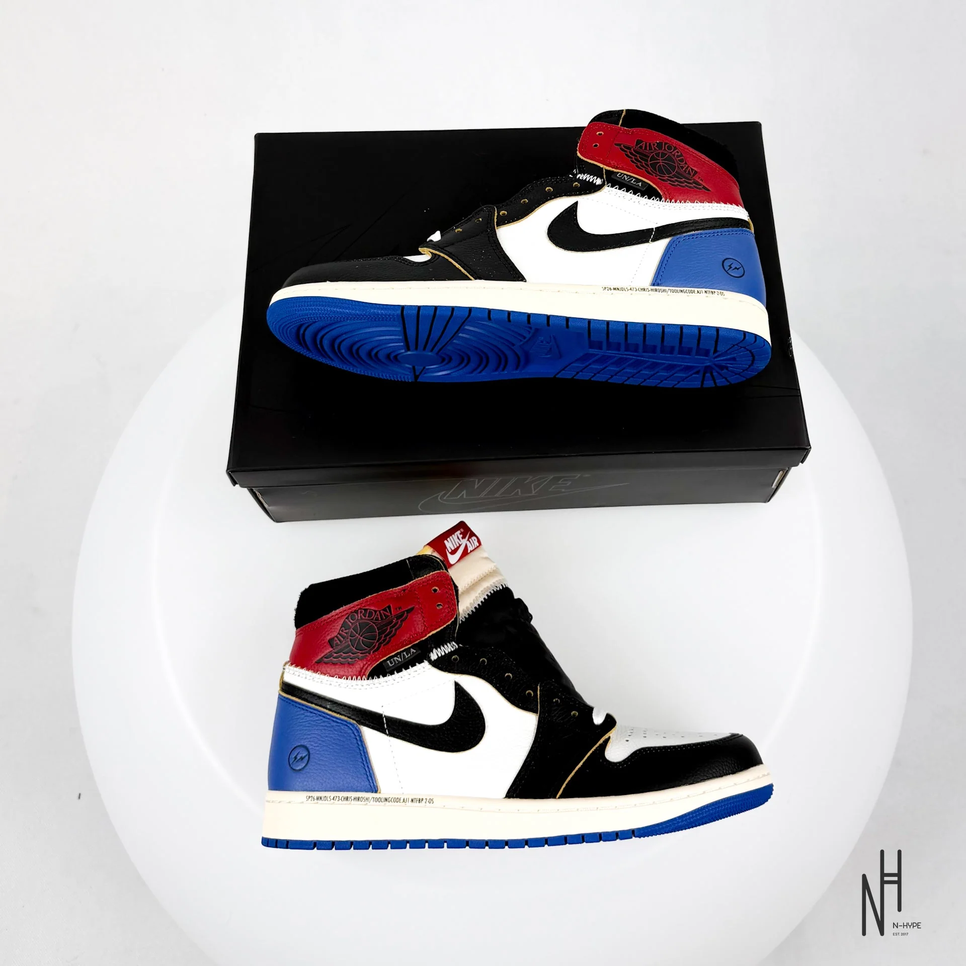 Jordan 1 Retro High OG SP Fragment x Union LA Varsity Red Sport Royal - Image 10