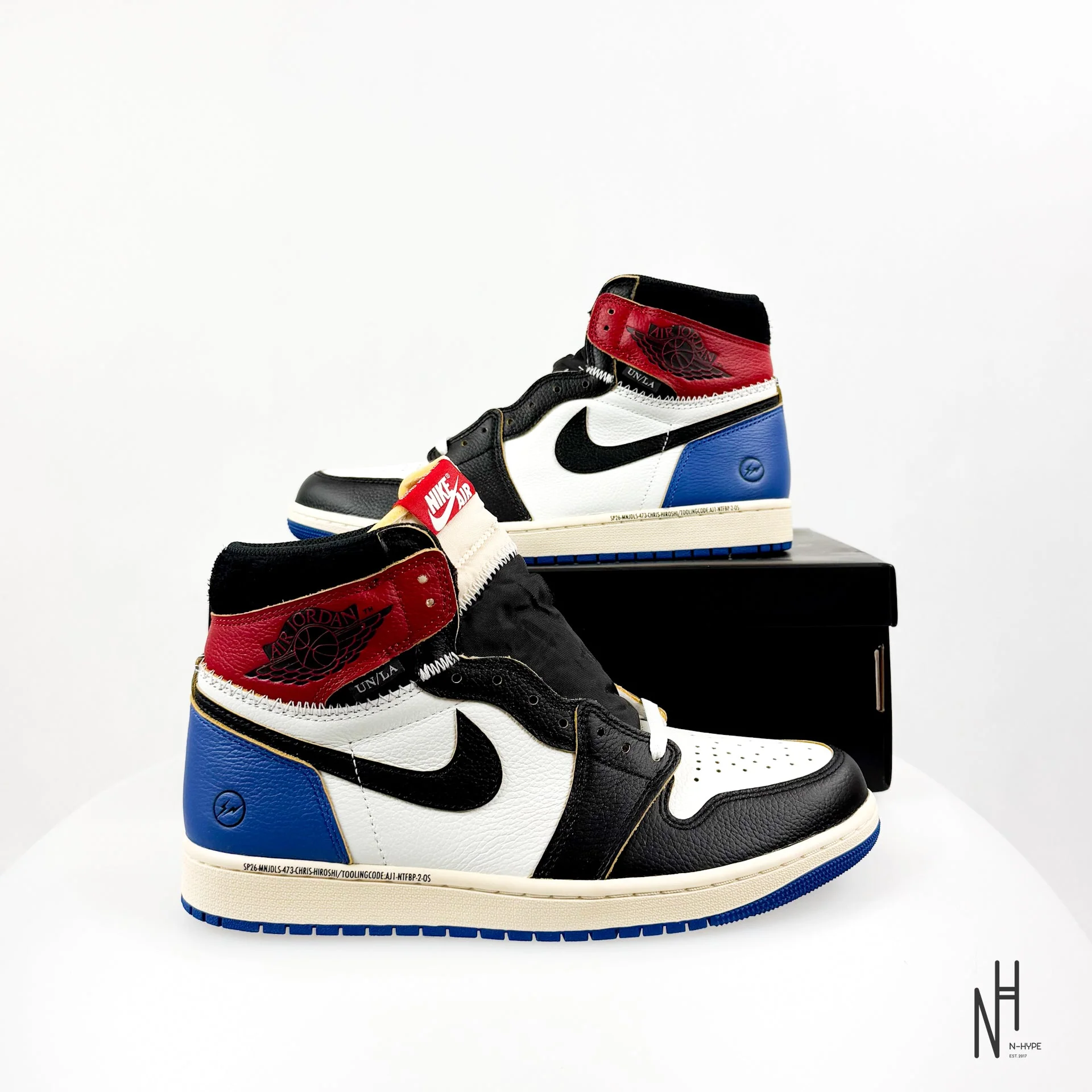Jordan 1 Retro High OG SP Fragment x Union LA Varsity Red Sport Royal - Image 2