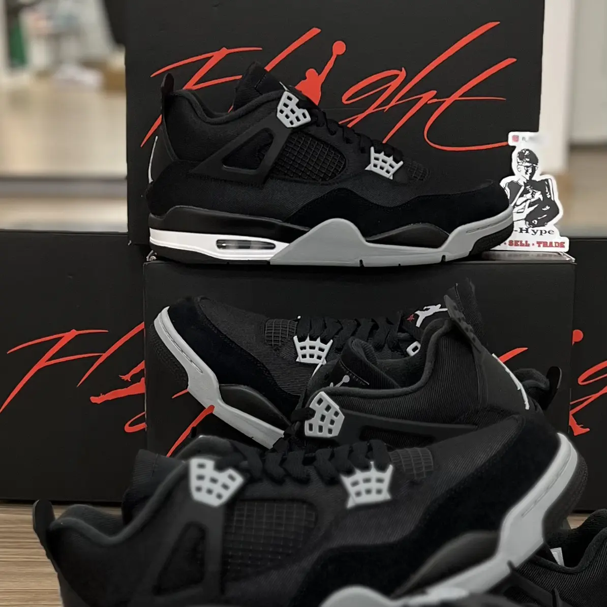 Jordan 4 Retro SE Black Canvas - Image 4