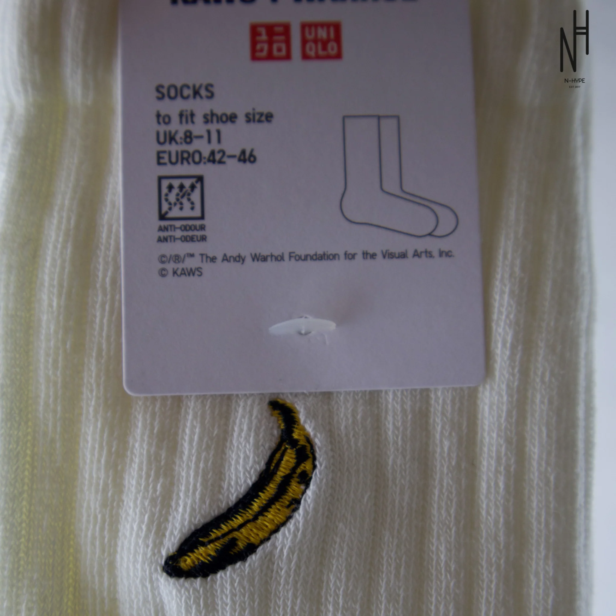KAWS Uniqlo x Andy Warhol Banana Socks White - Image 3
