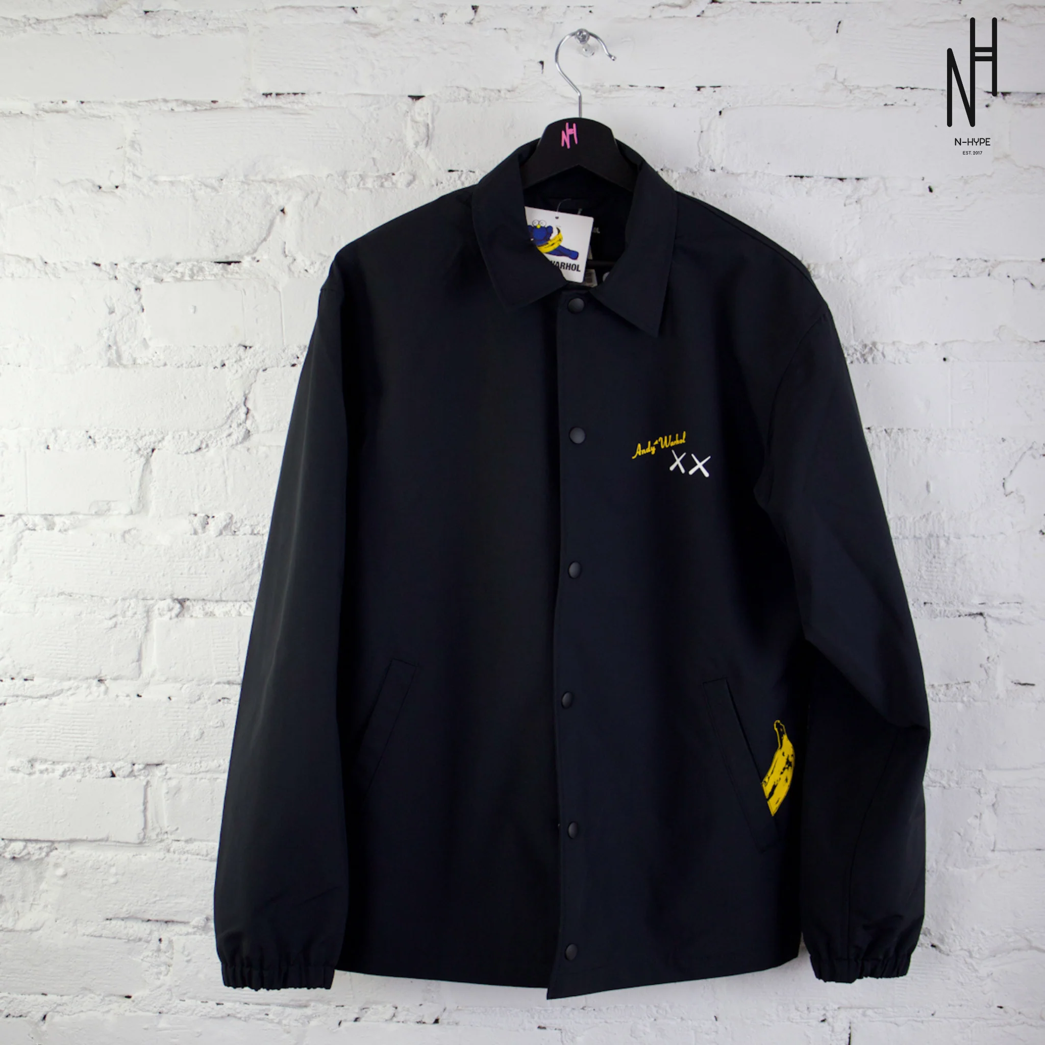 KAWS Uniqlo x Andy Warhol Coach Jacket Black - Image 3