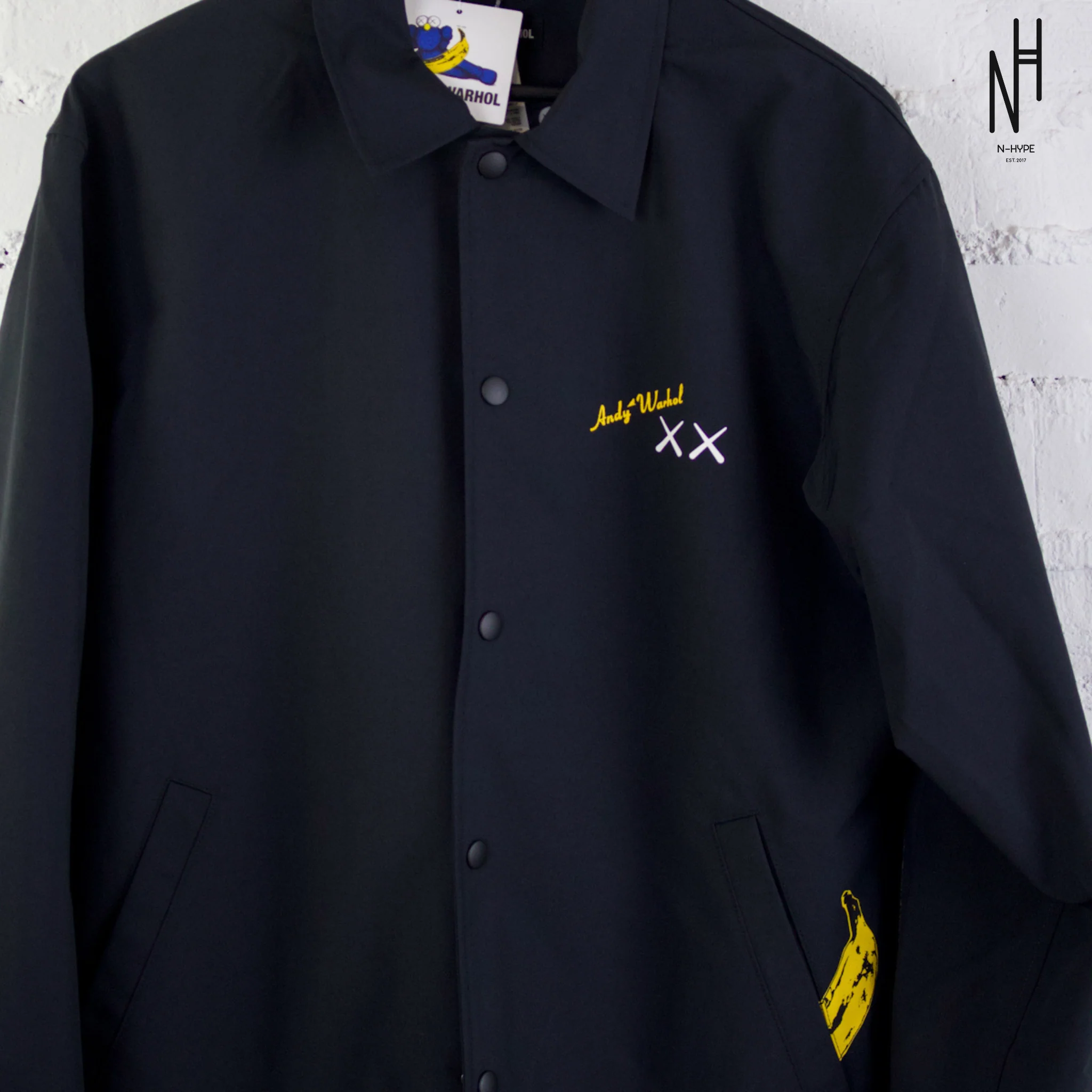 KAWS Uniqlo x Andy Warhol Coach Jacket Black - Image 4