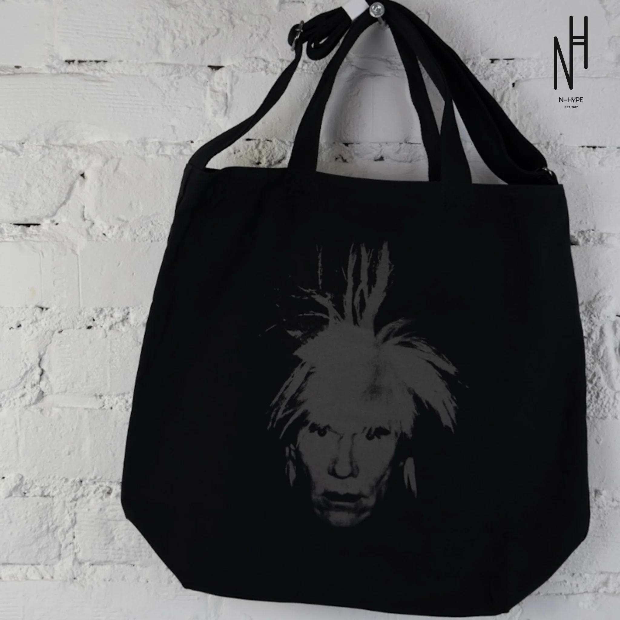 KAWS Uniqlo x Andy Warhol Tote Bag Black - Image 2