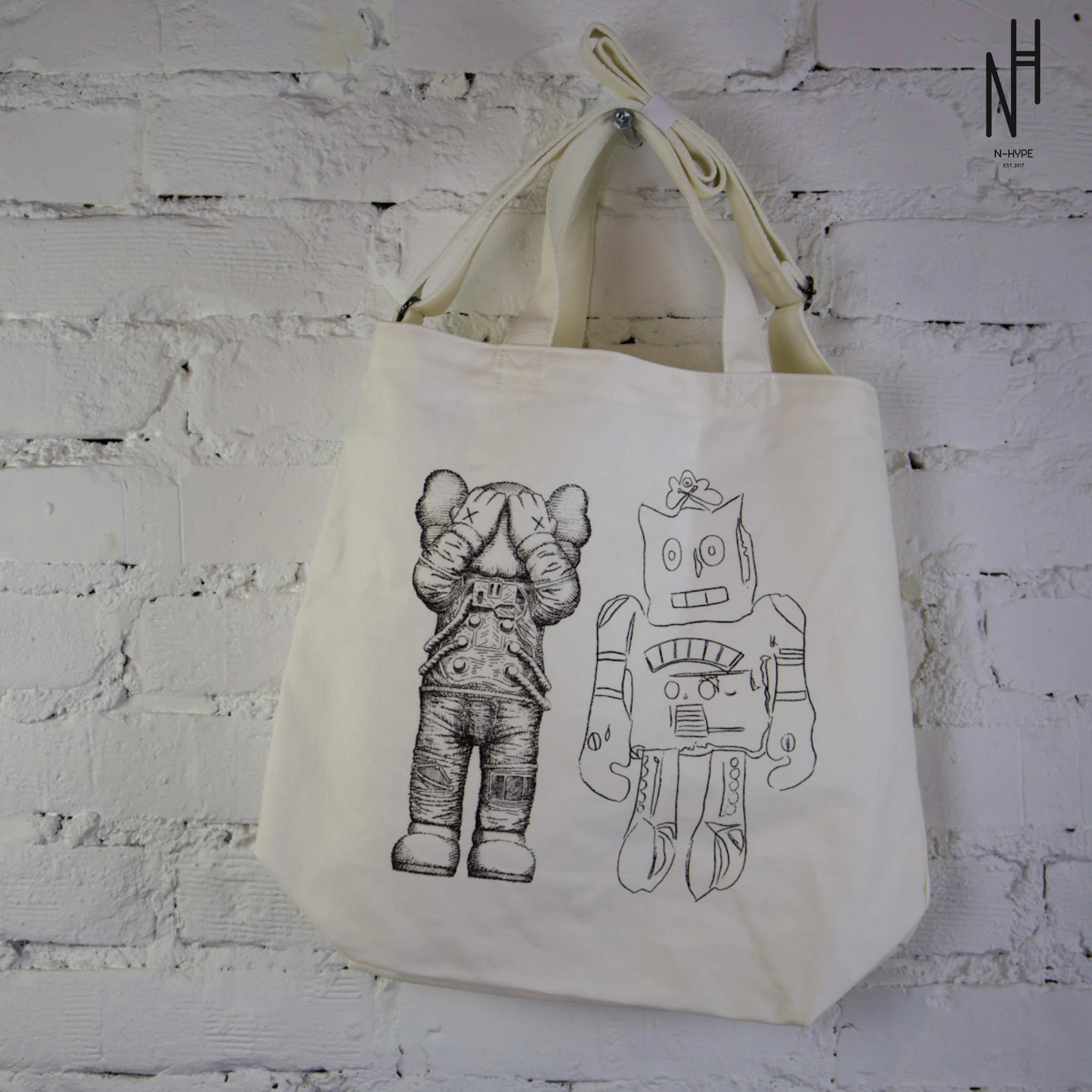 KAWS Uniqlo x Andy Warhol Tote Bag White - Image 2