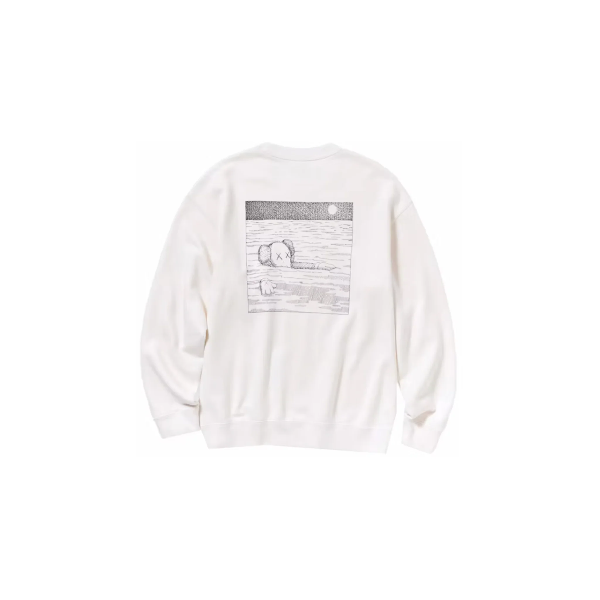 KAWS x Uniqlo Longsleeve Sweatshirt Off-White - Image 2