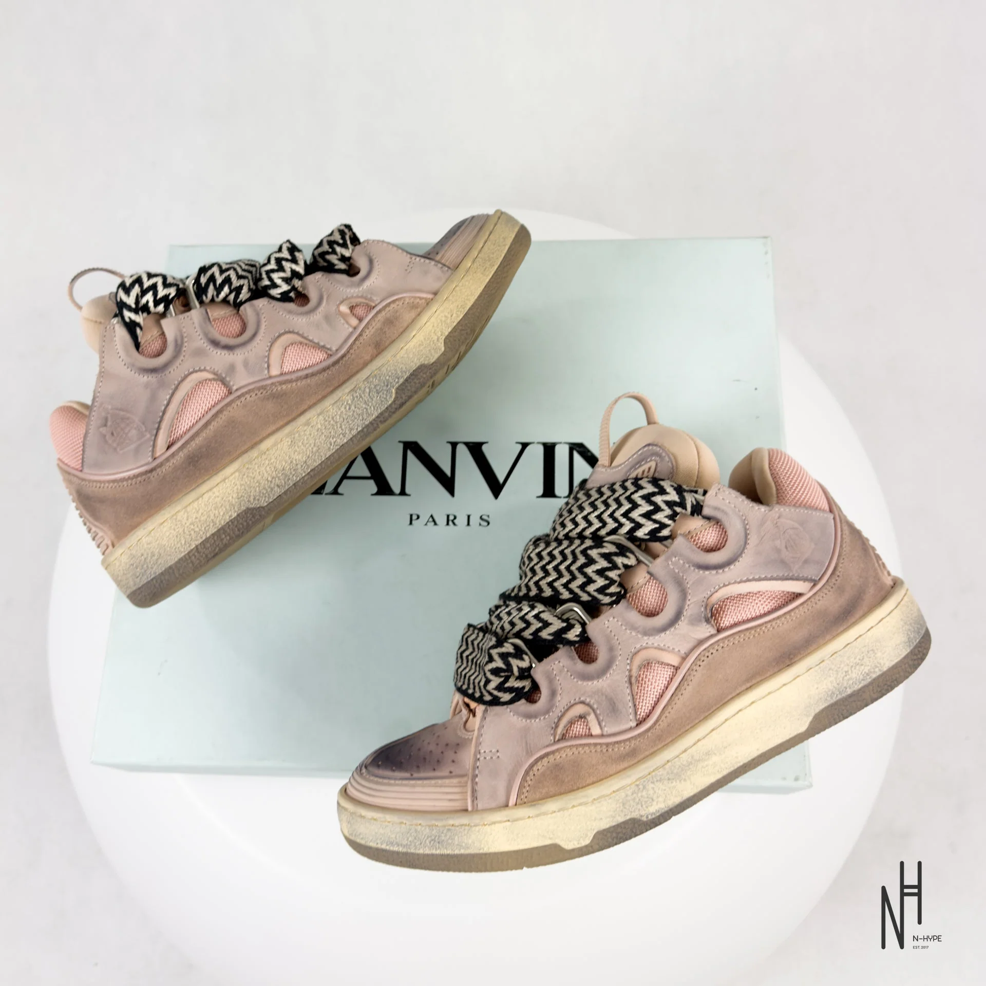 Lanvin Curb Sneakers Vintage Pink - Image 10