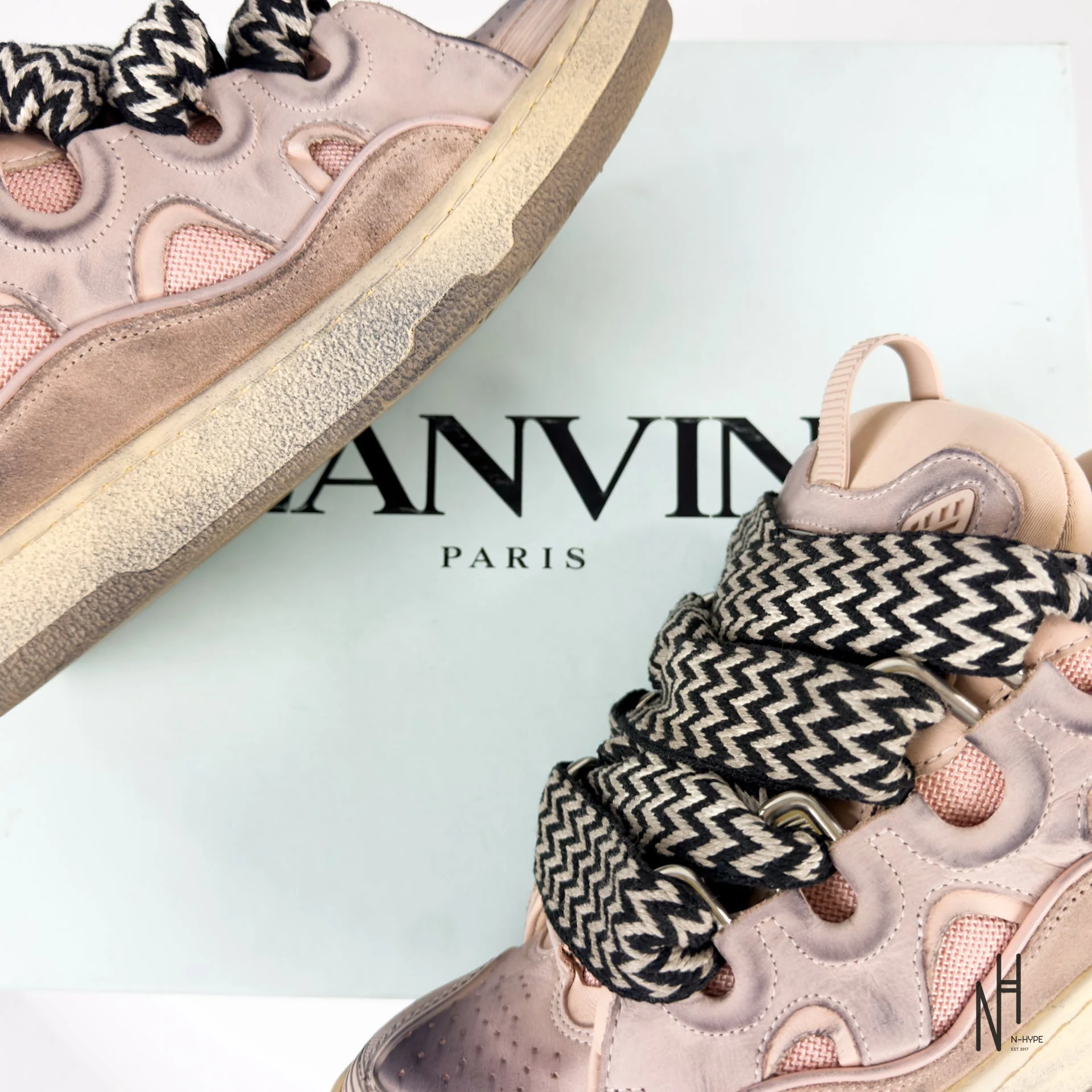 Lanvin Curb Sneakers Vintage Pink - Image 11
