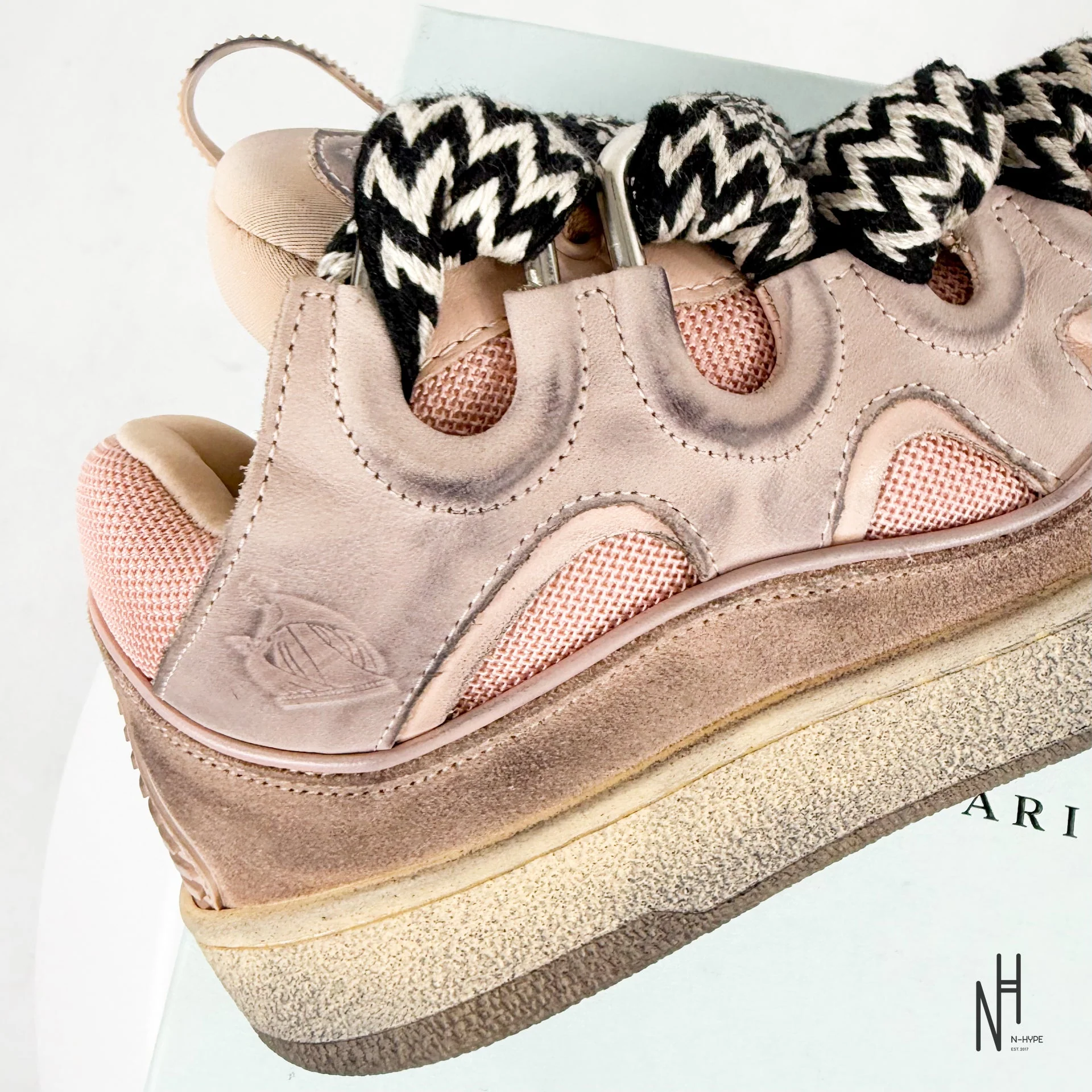 Lanvin Curb Sneakers Vintage Pink - Image 8