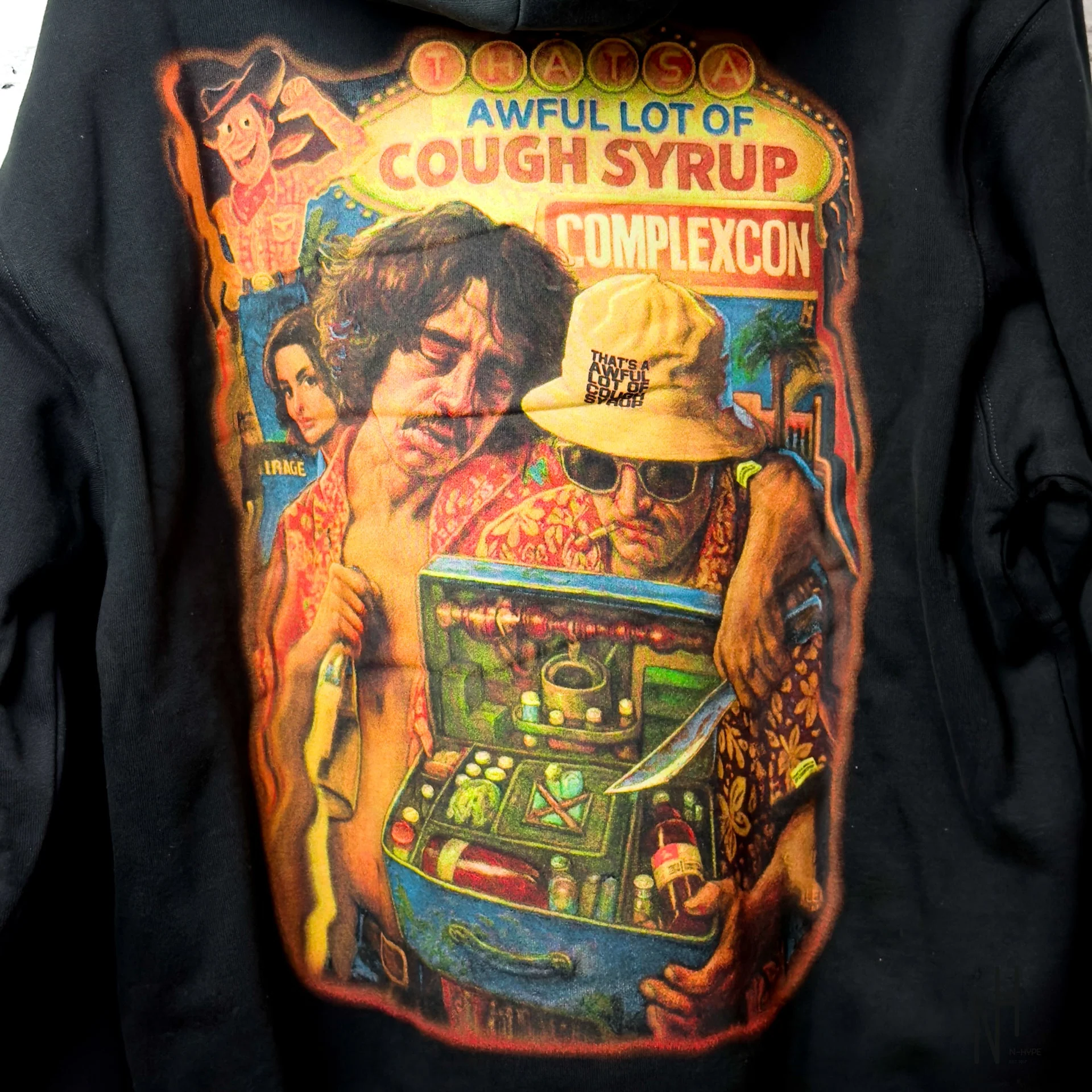 Las Vegas Cough Syrup ComplexCon Hoodie Black - Image 5