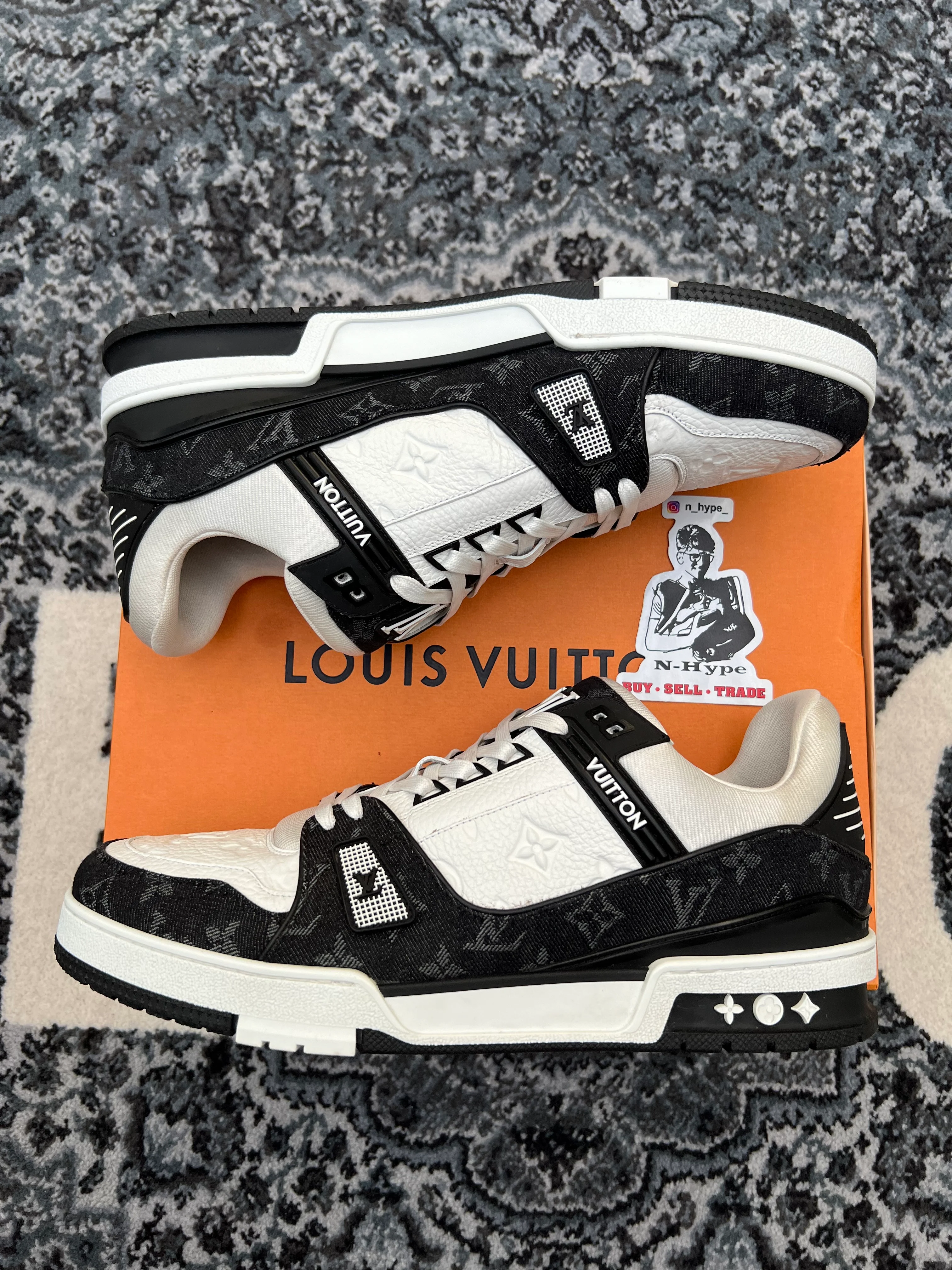 Louis Vuitton LV Trainer Denim White Black White