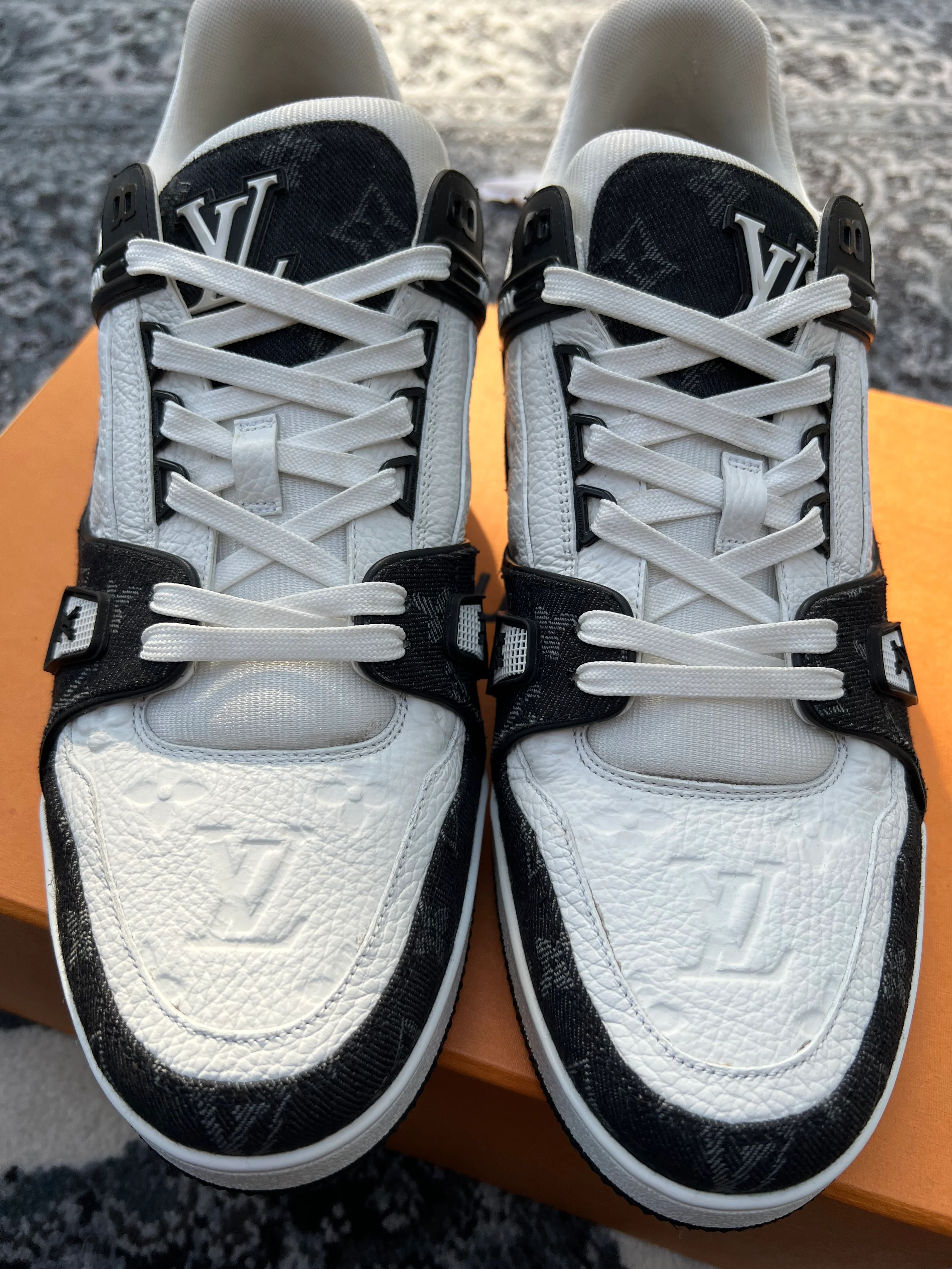 Louis Vuitton LV Trainer Denim White Black White - Image 2
