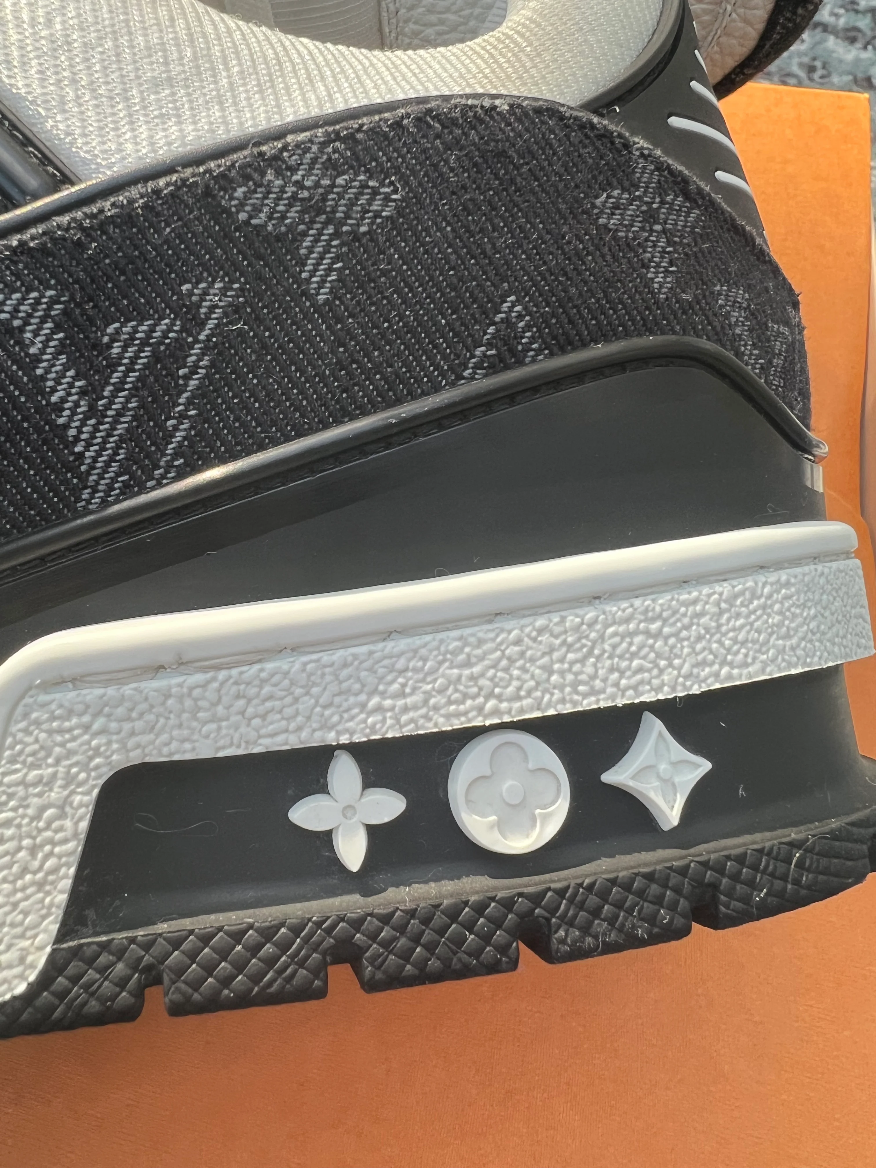 Louis Vuitton LV Trainer Denim White Black White - Image 4