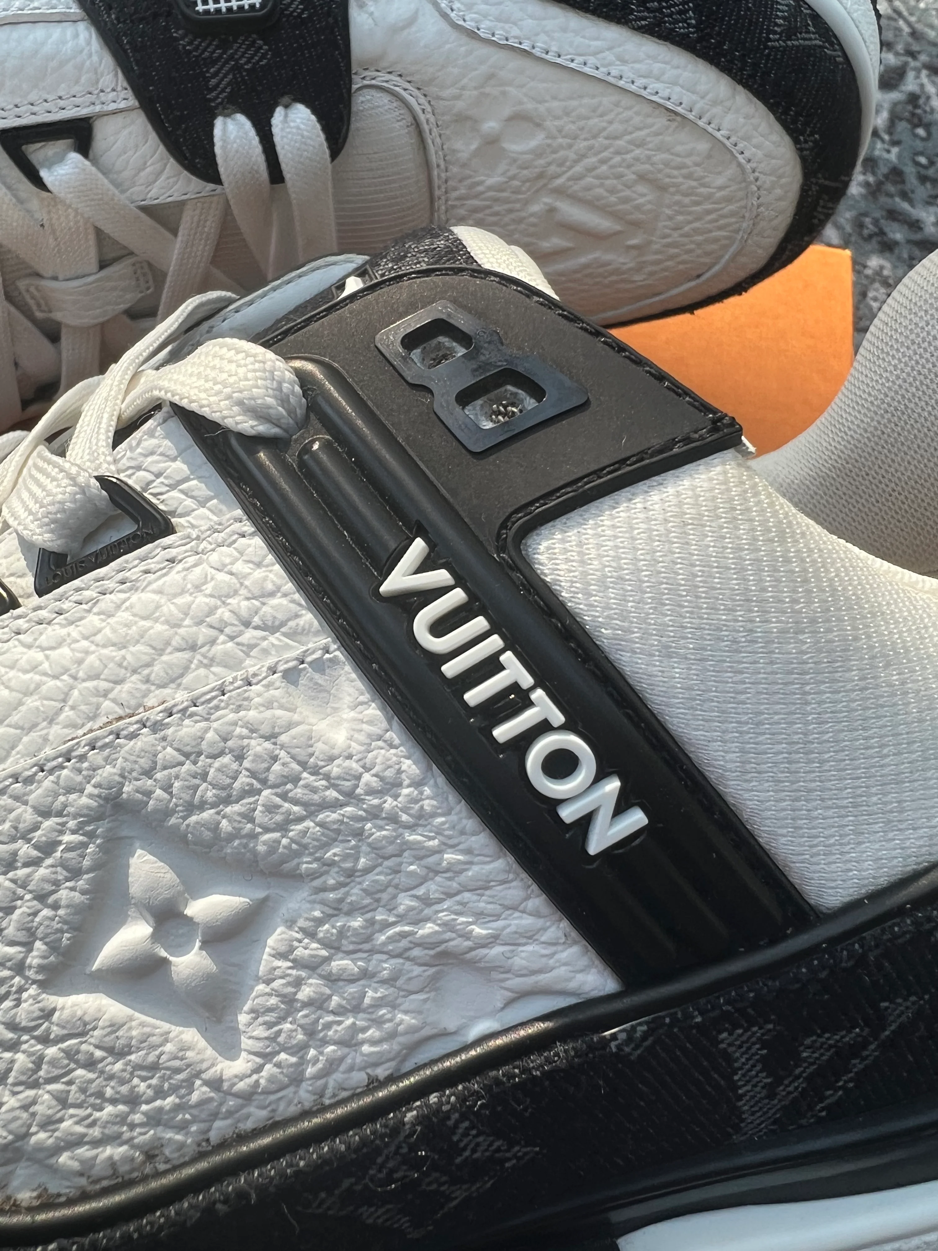 Louis Vuitton LV Trainer Denim White Black White - Image 5