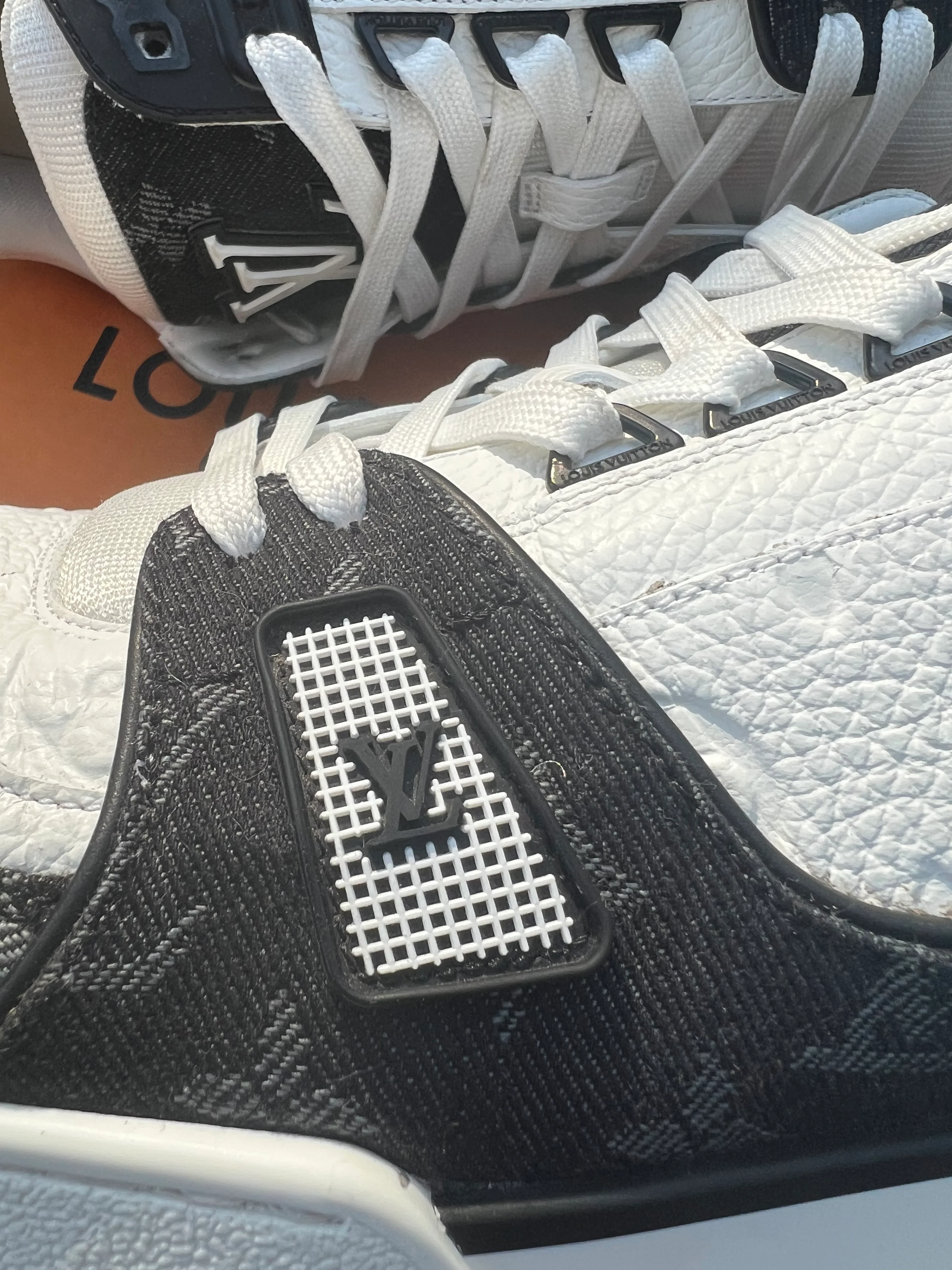 Louis Vuitton LV Trainer Denim White Black White - Image 6