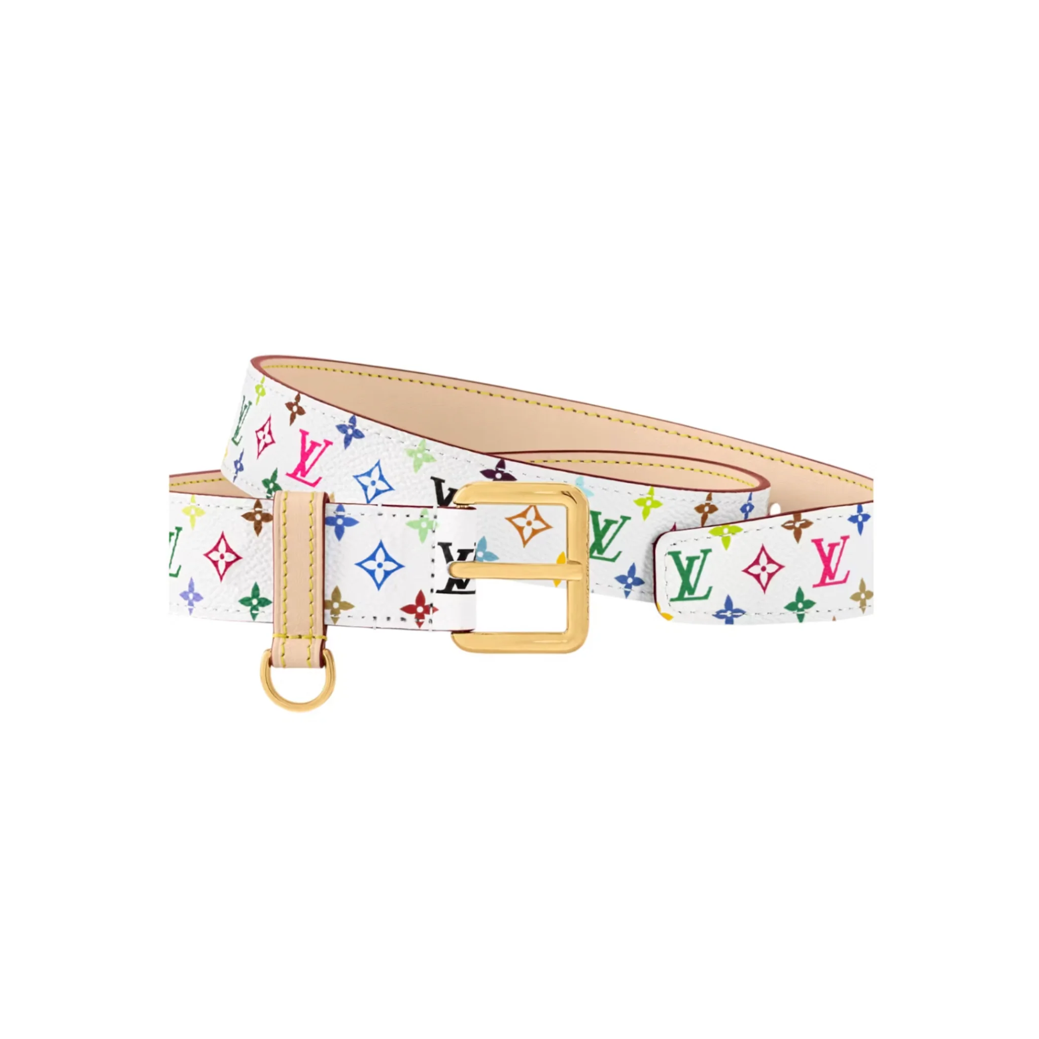 Louis Vuitton x Takashi Murakami LV D-Ring 30mm Belt White Multicolored - Image 2