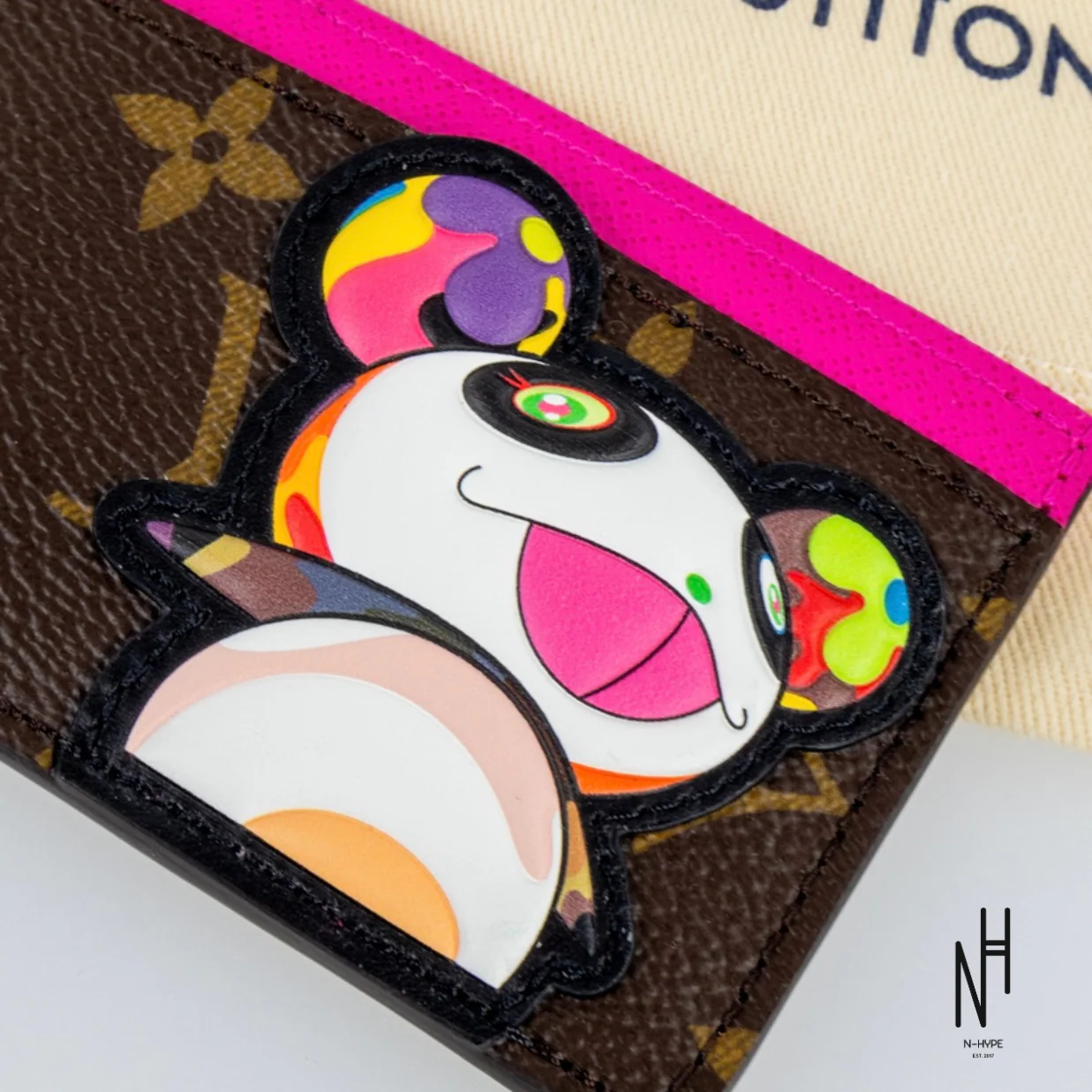 Louis Vuitton x Takashi Murakami Panda Card Holder Monogram - Image 3