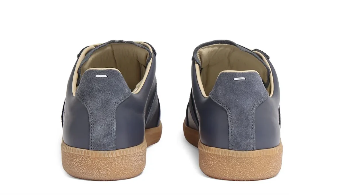 Maison Margiela Replica Leather Sneakers Dark Grey - Image 4