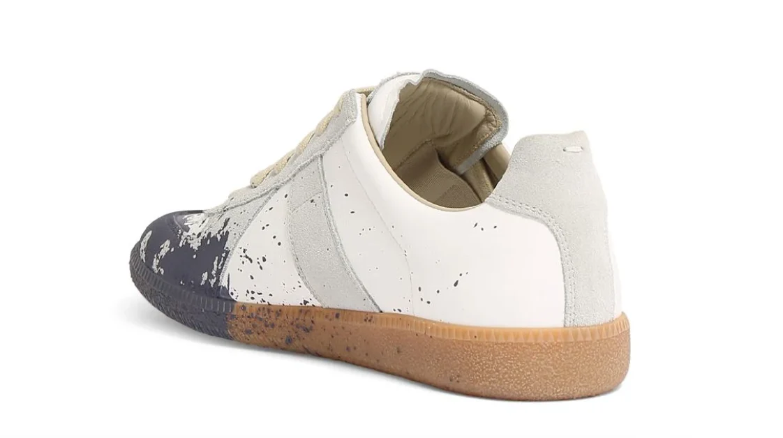 Maison Margiela Replica Painted Leather Low Top Sneakers - Image 3