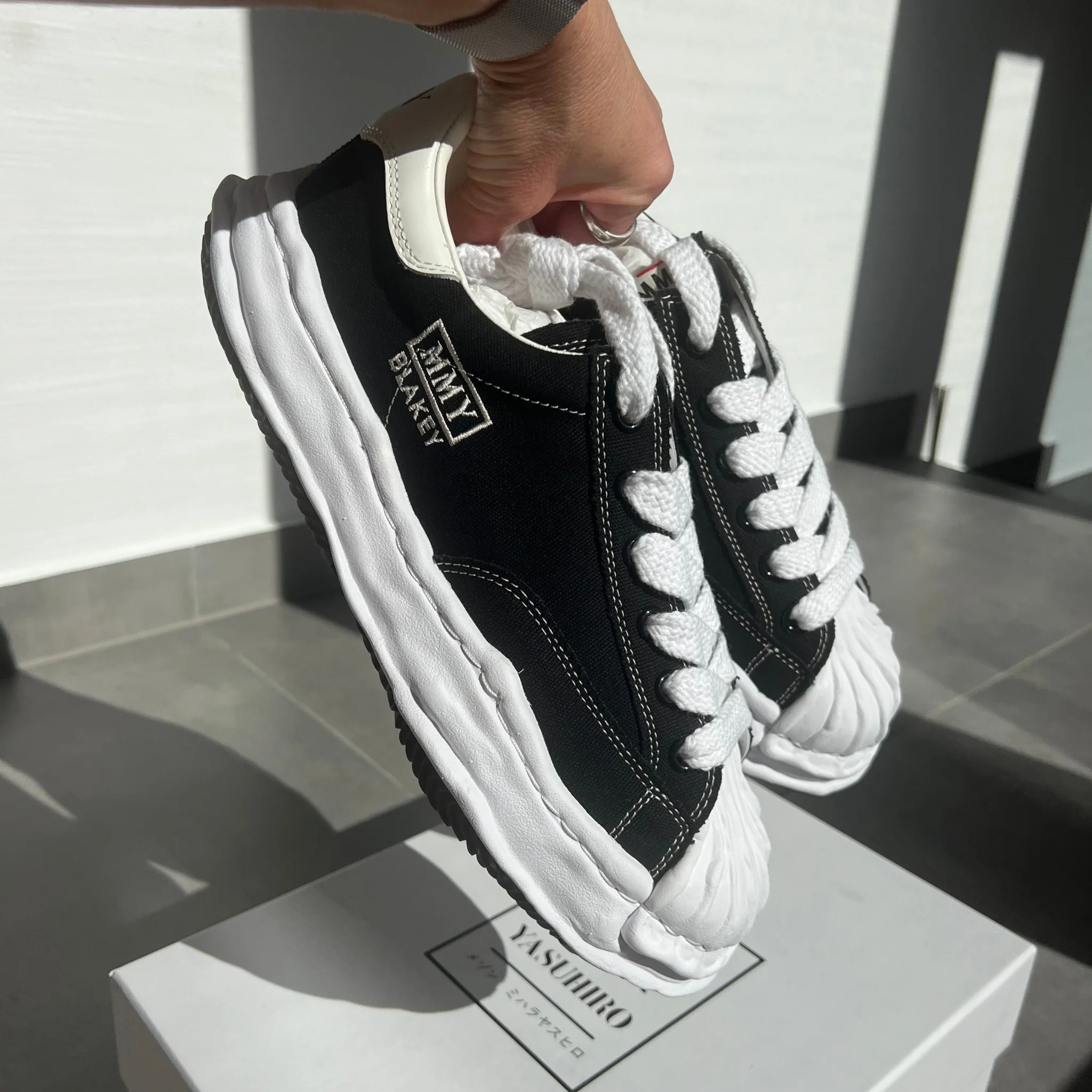 Maison Mihara Yasuhiro Blakey OG Sole Canvas Low Black - Image 4