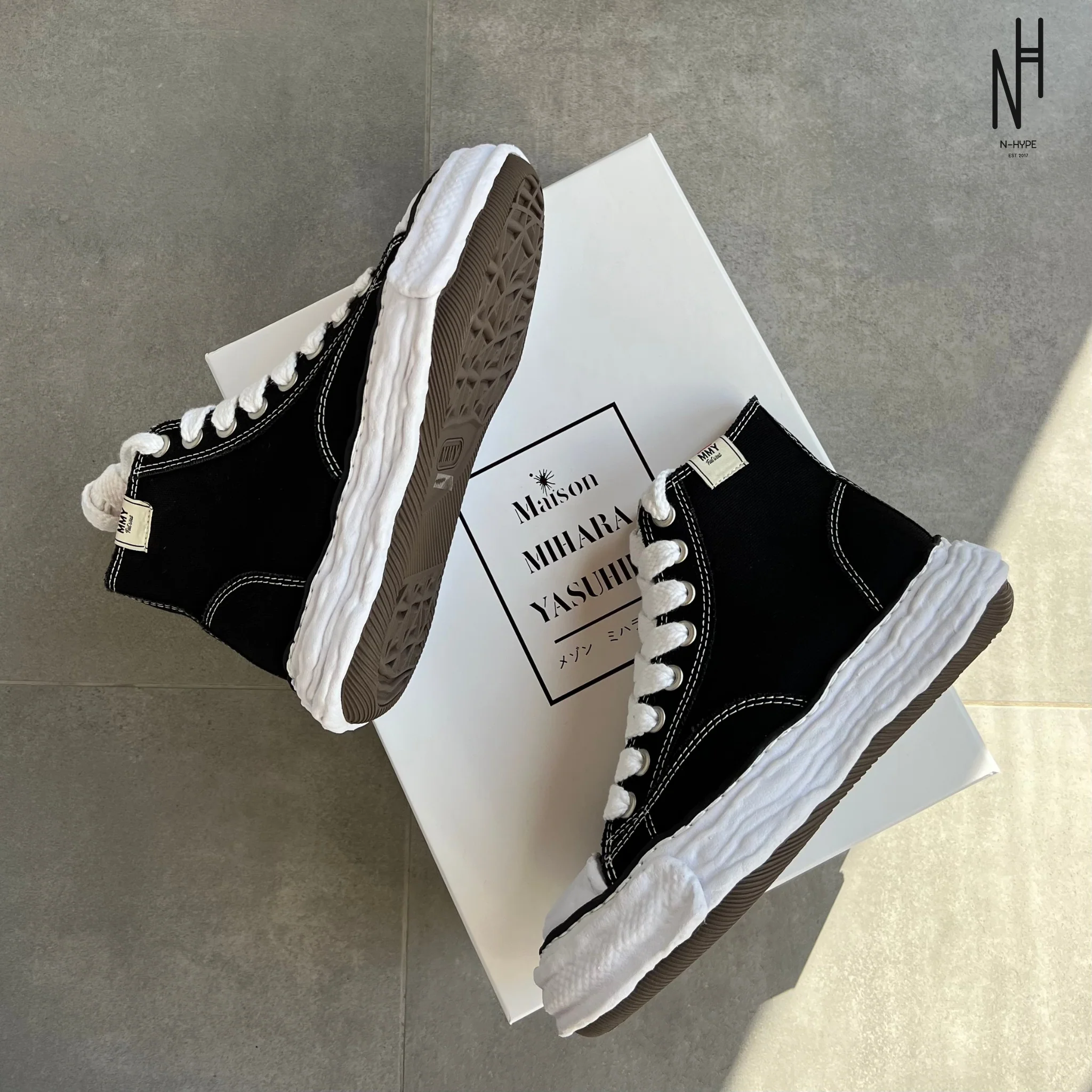 Maison Mihara Yasuhiro Peterson OG Sole Canvas High Black - Image 8