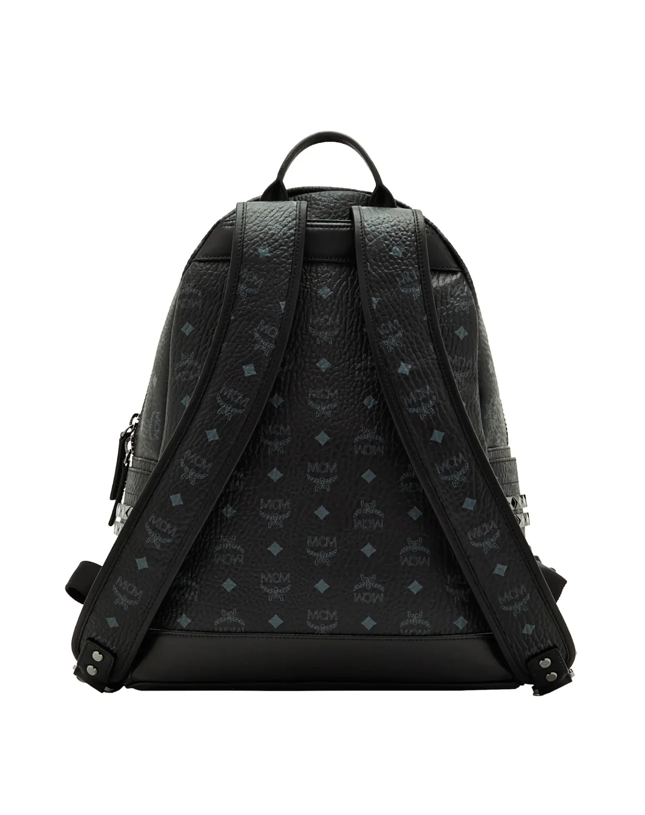 MCM Stark Backpack Visetos Side Studs Medium Black - Image 2