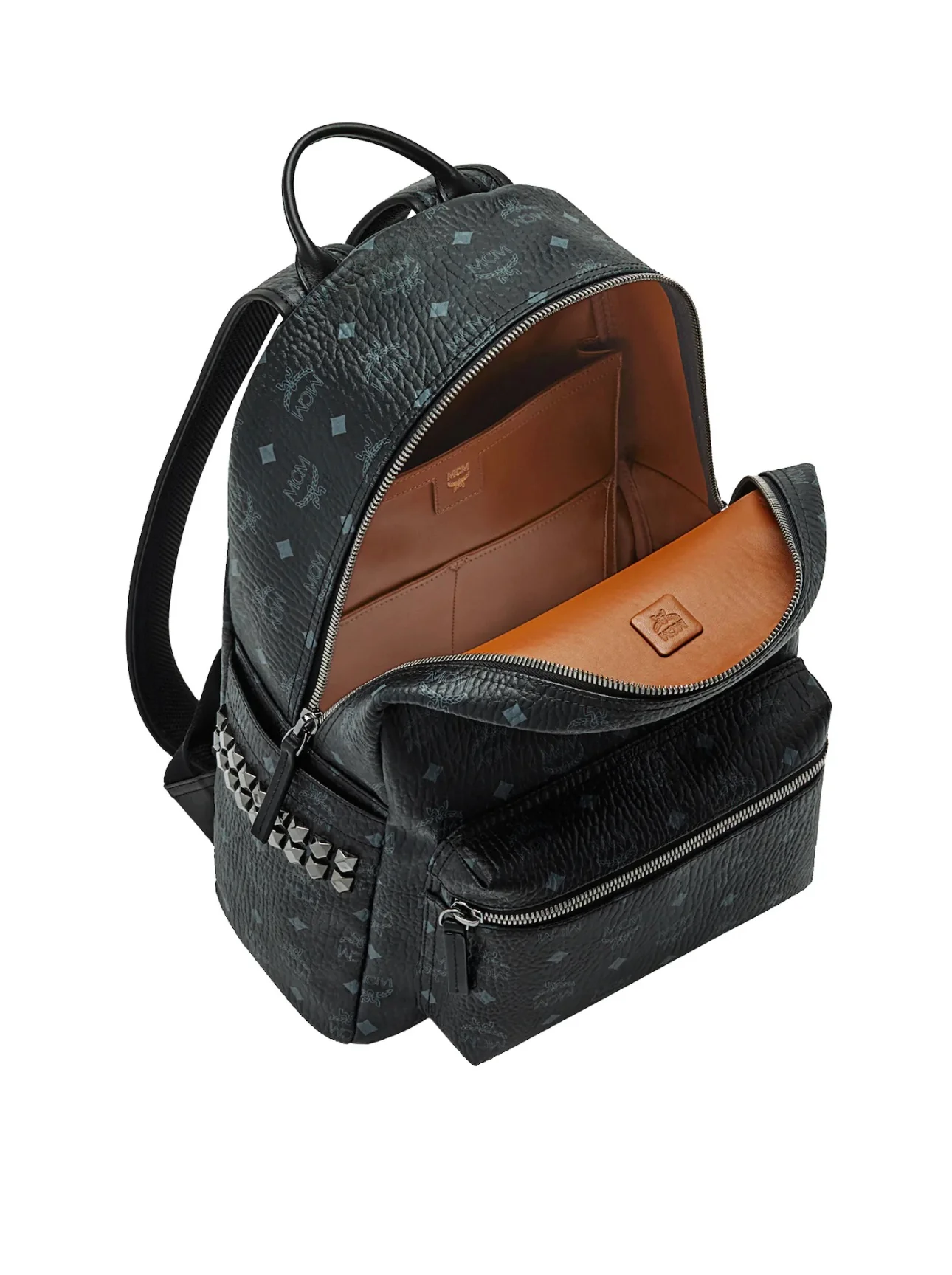 MCM Stark Backpack Visetos Side Studs Medium Black - Image 3