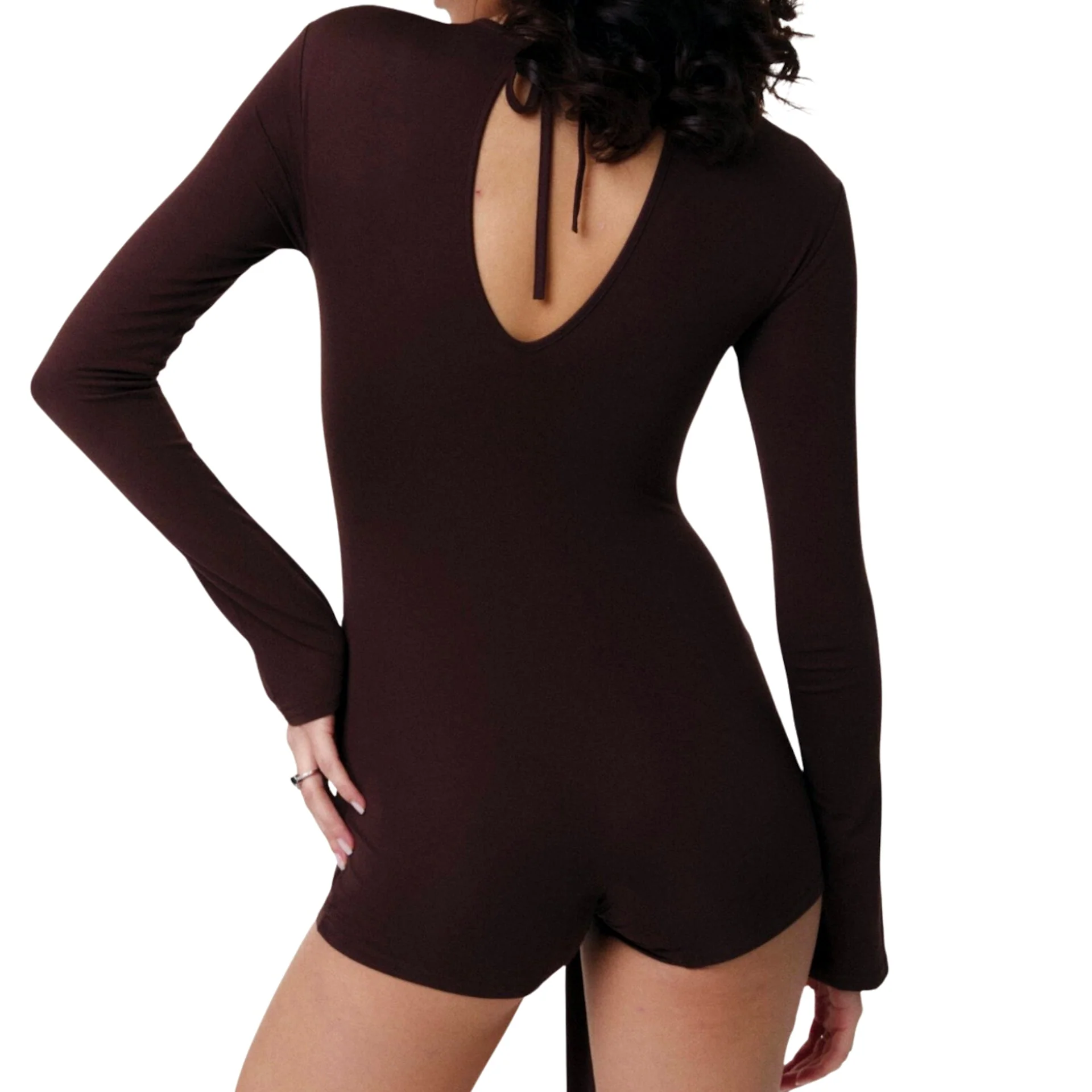 MISI Tie Jumpsuit Brown - Image 3