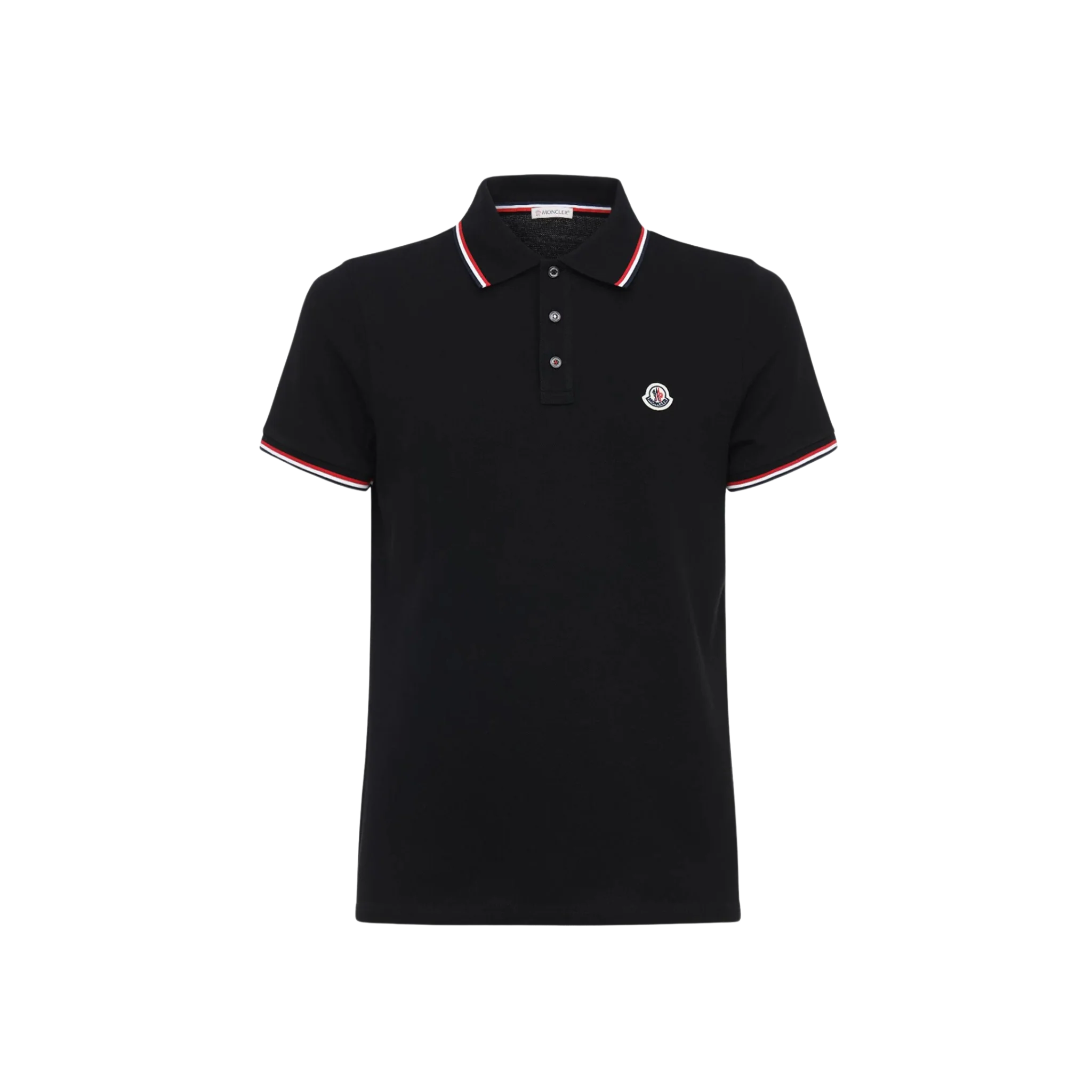 Moncler Cotton Piquet Polo Shirt Black
