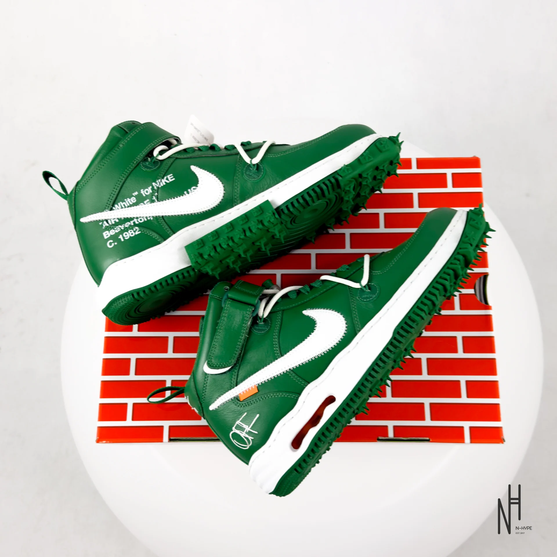 Nike Air Force 1 Mid Off-White Pine Green - Image 13