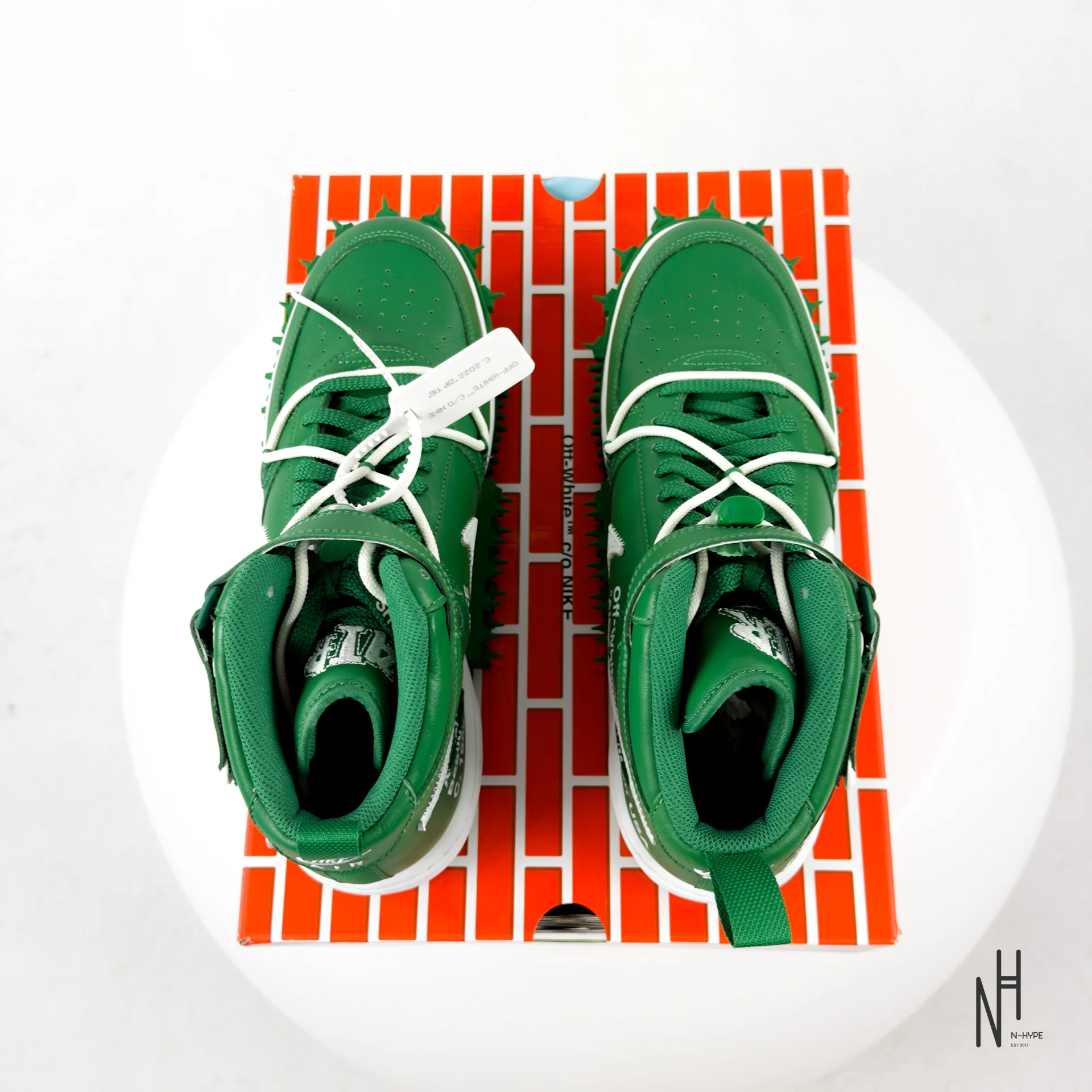 Nike Air Force 1 Mid Off-White Pine Green - Image 6