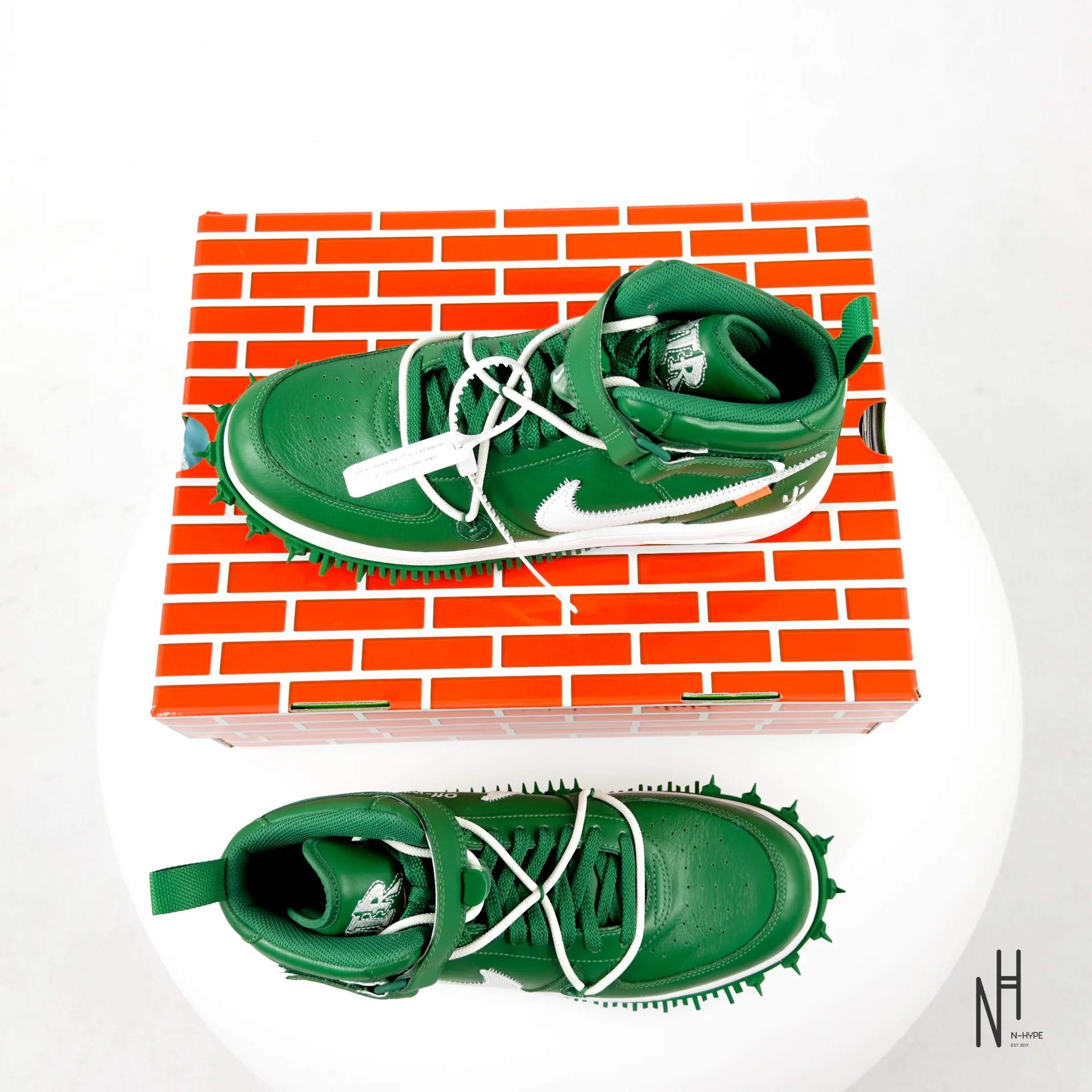 Nike Air Force 1 Mid Off-White Pine Green - Image 7