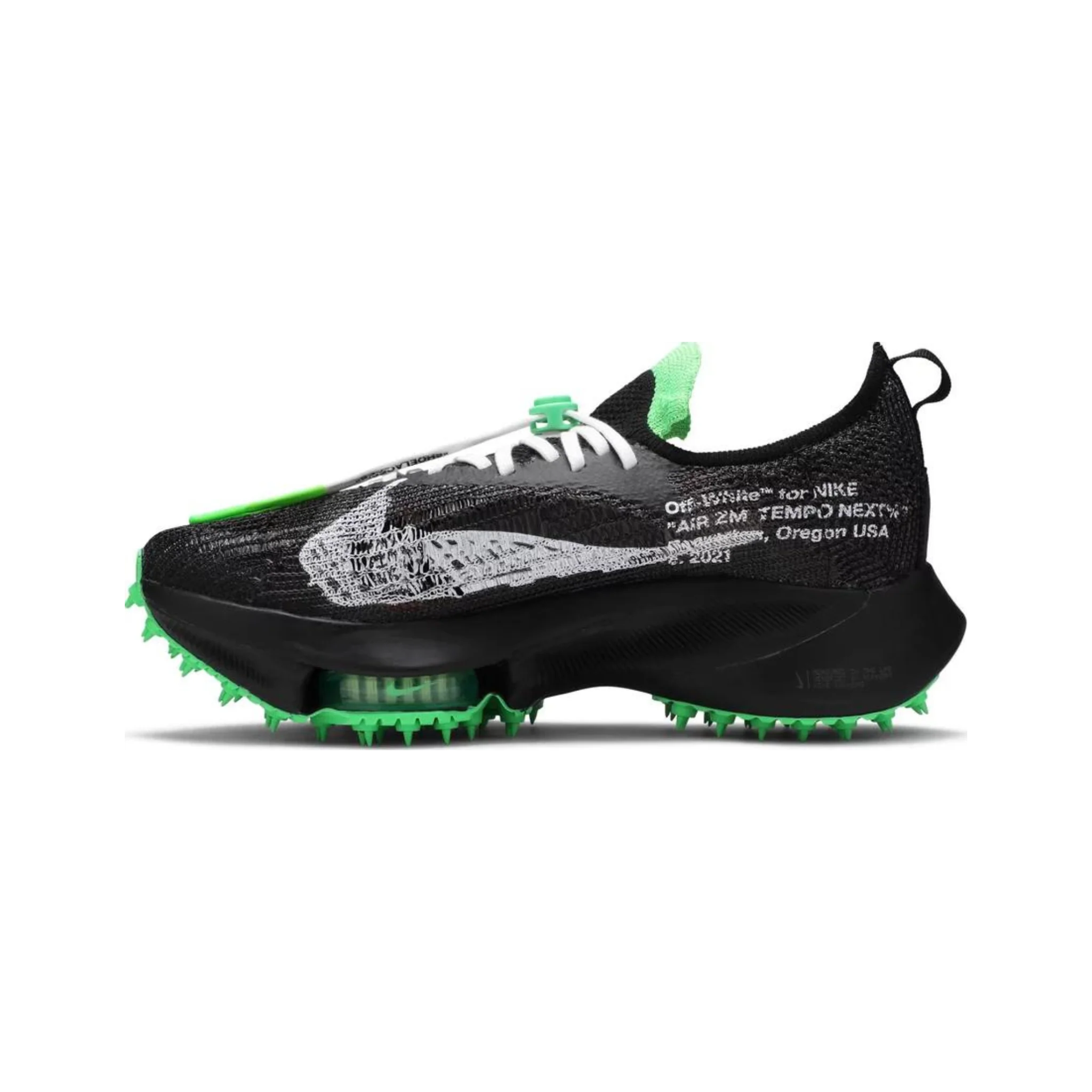 Nike Air Zoom Tempo Next% Flyknit Off-White Black Scream Green - Image 2