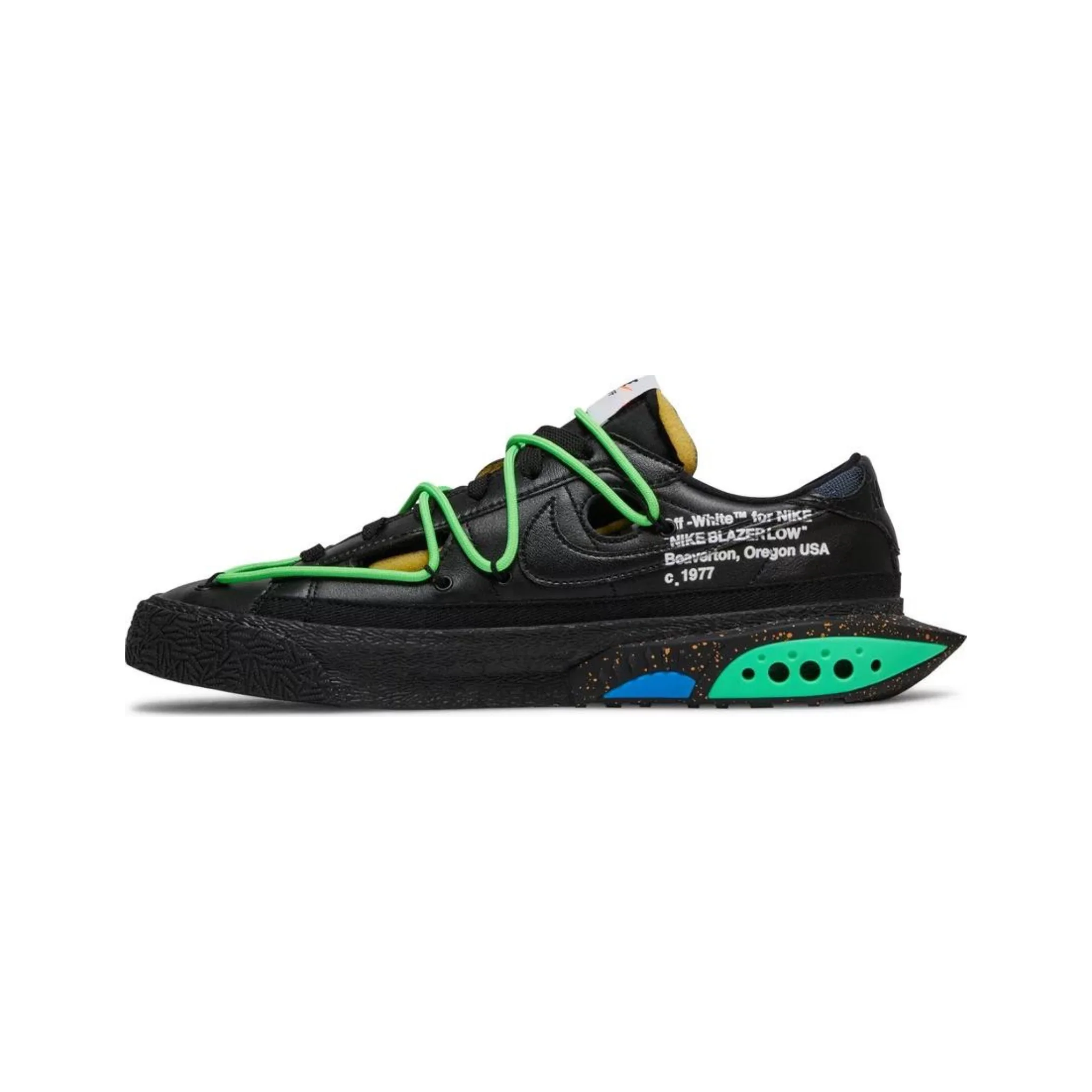 Nike Blazer Low Off-White Black Electro Green - Image 2