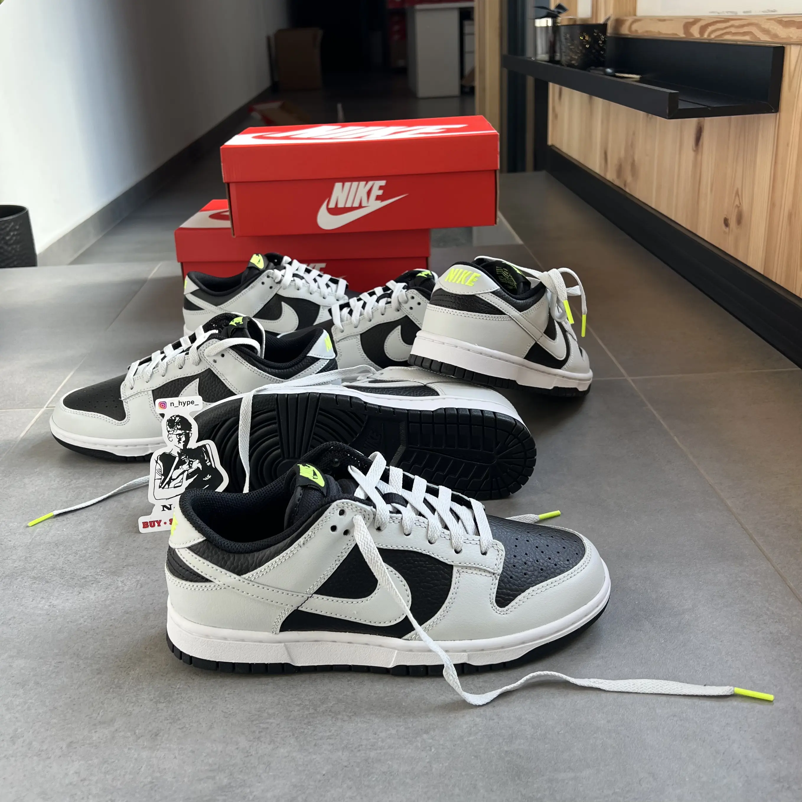 Nike Dunk Low Grey Panda Volt - Image 3