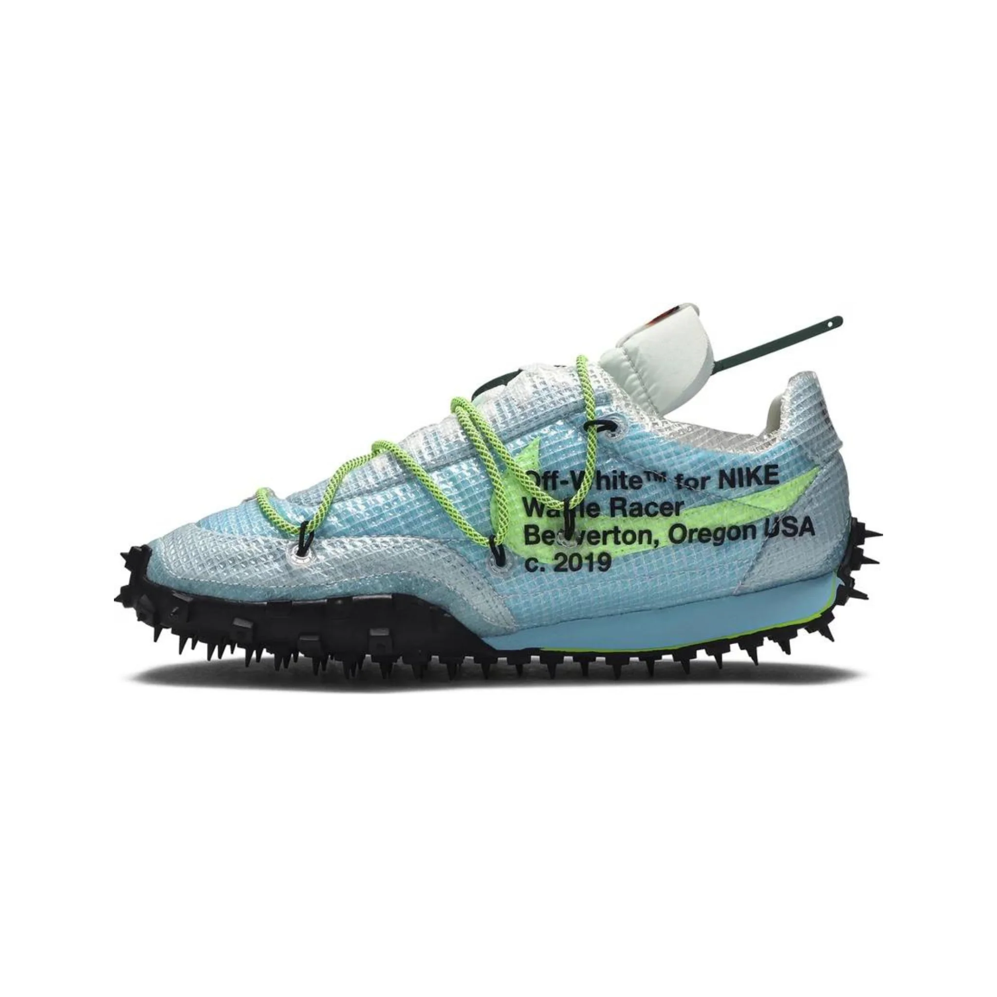 Nike Waffle Racer Off-White Vivid Sky (Women's) - Image 2