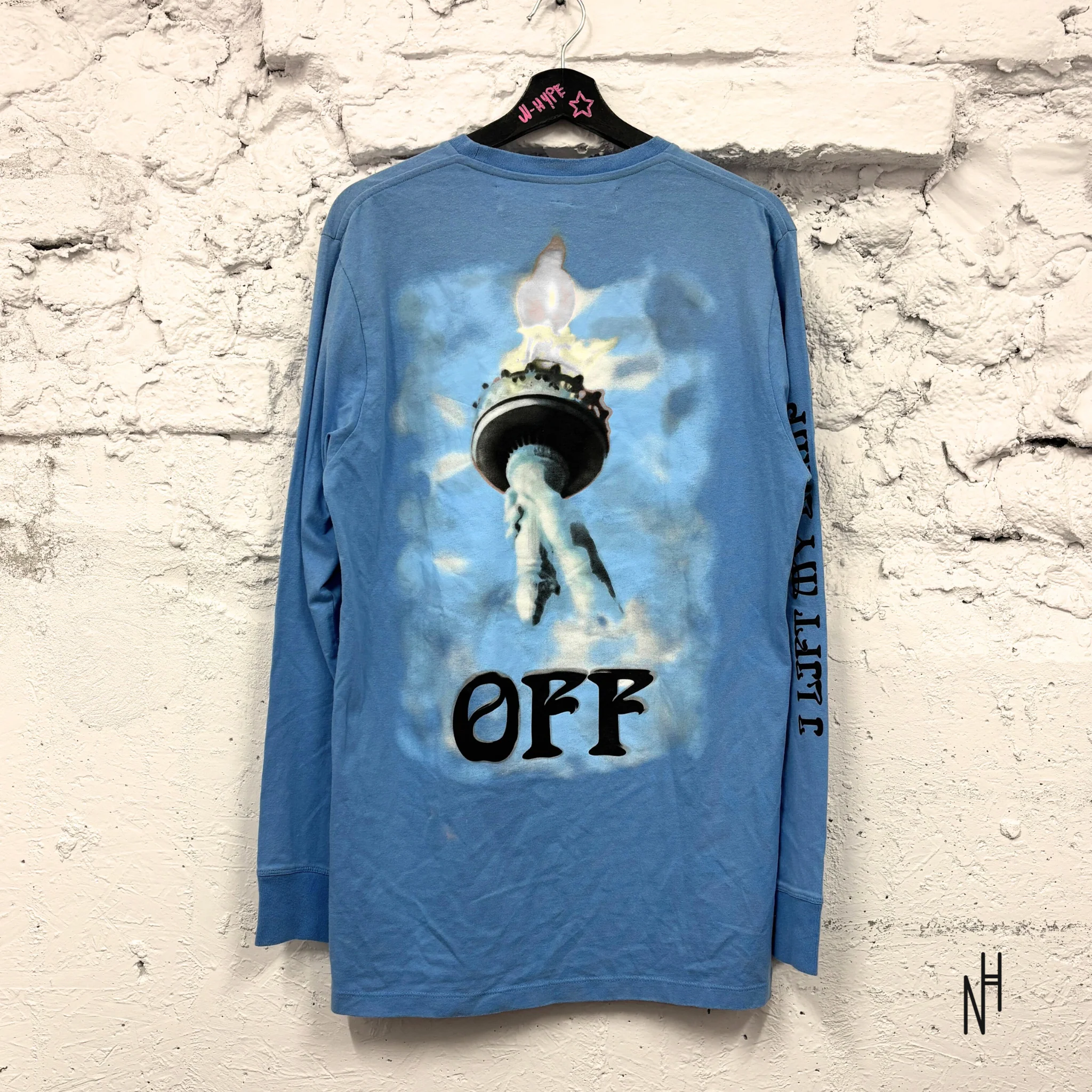 Off White Longsleeve Statue Of Liberty Blue - Image 2