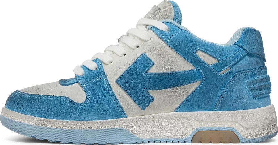 OFF-WHITE OOO Low Out Of Office Suede White Light Blue - Image 2