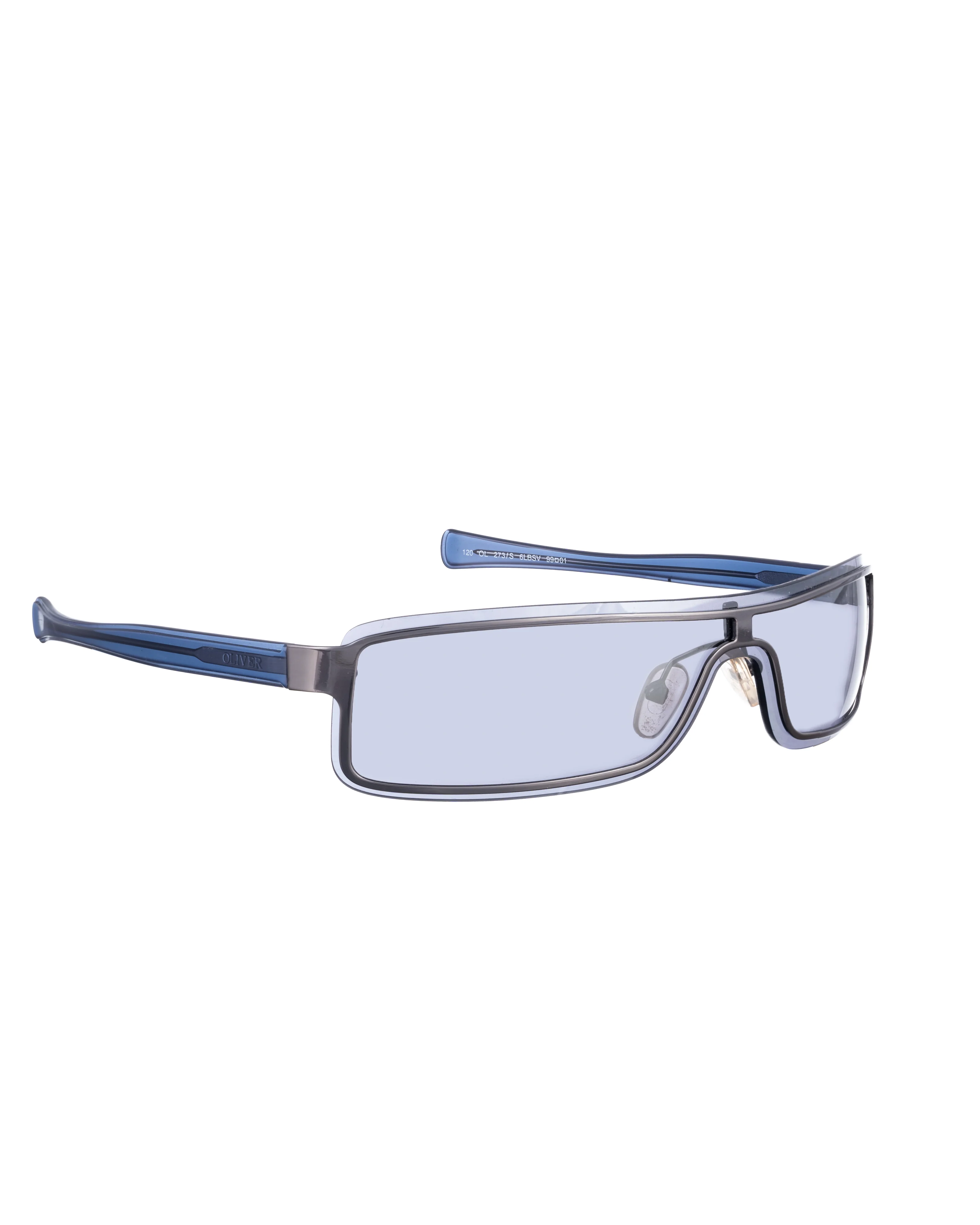 Oliver by Valentino 90's Navy Rectangular Frame Sunglasses - Image 3
