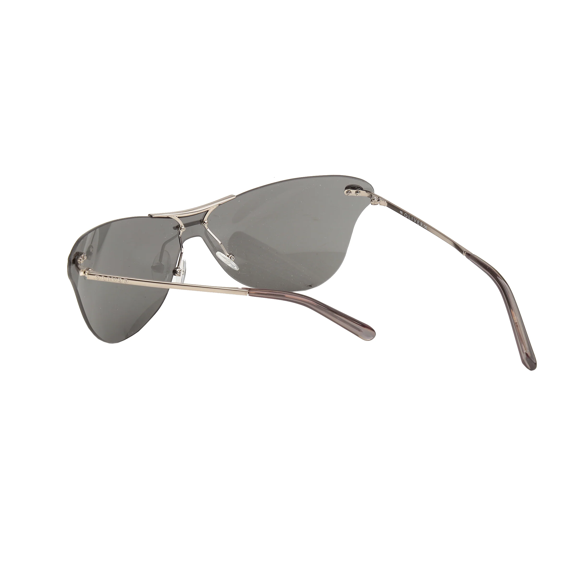 Oliver by Valentino 90's Silver Oversize Cat-Eye Sunglasses - Image 3