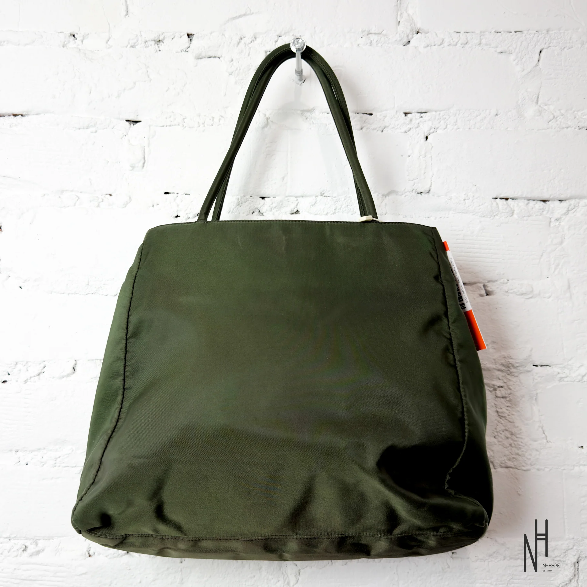 Prada Vintage Khaki Nylon Bag - Image 4